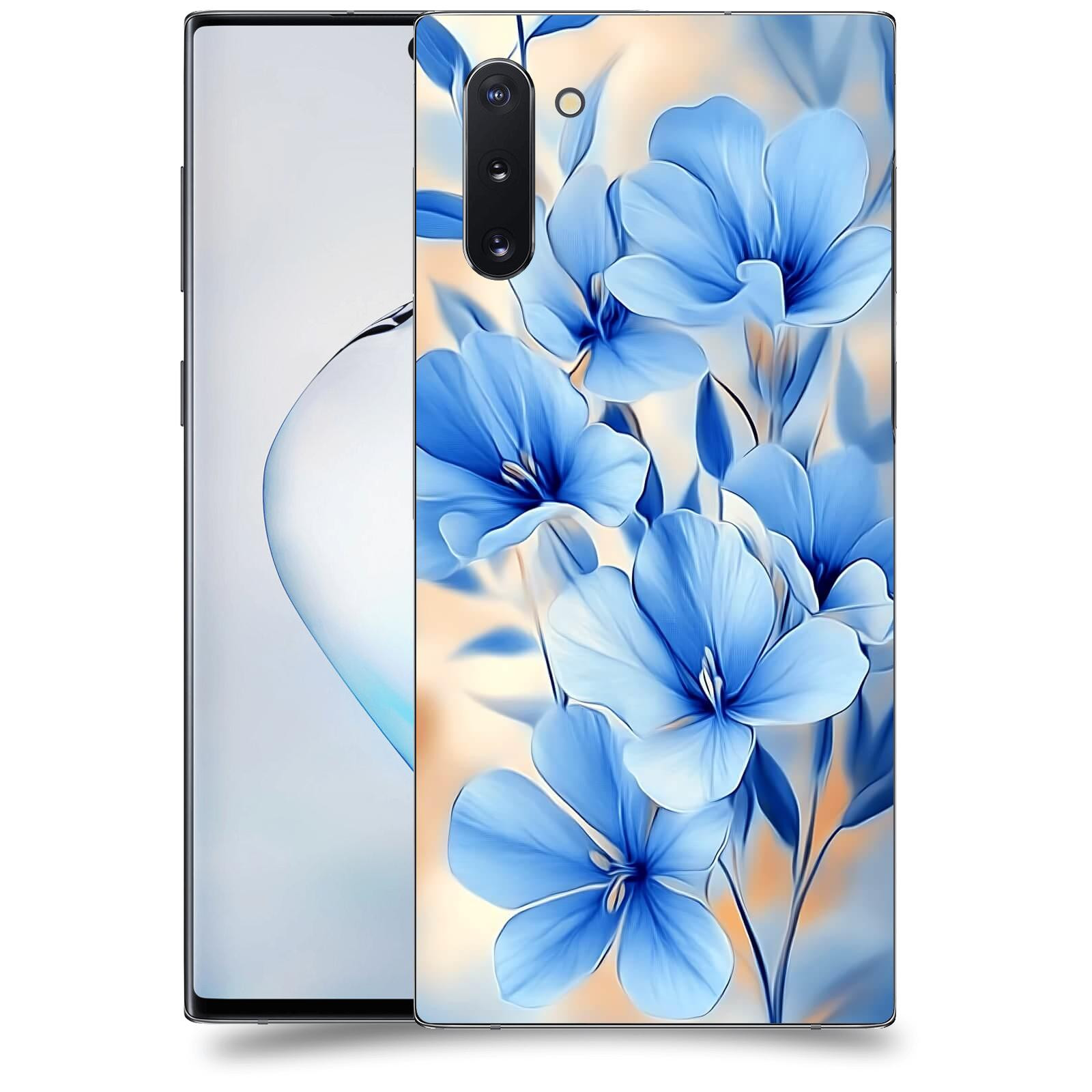 ACOVER Kryt na mobil Samsung Galaxy Note 10 N970F - Modré květiny.
