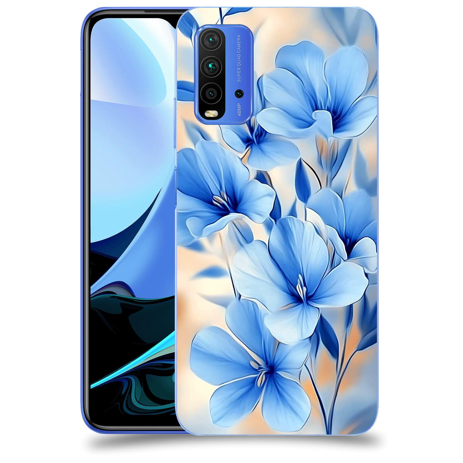 ACOVER Kryt na mobil Xiaomi Mi 9T (Pro) - Modré květiny.