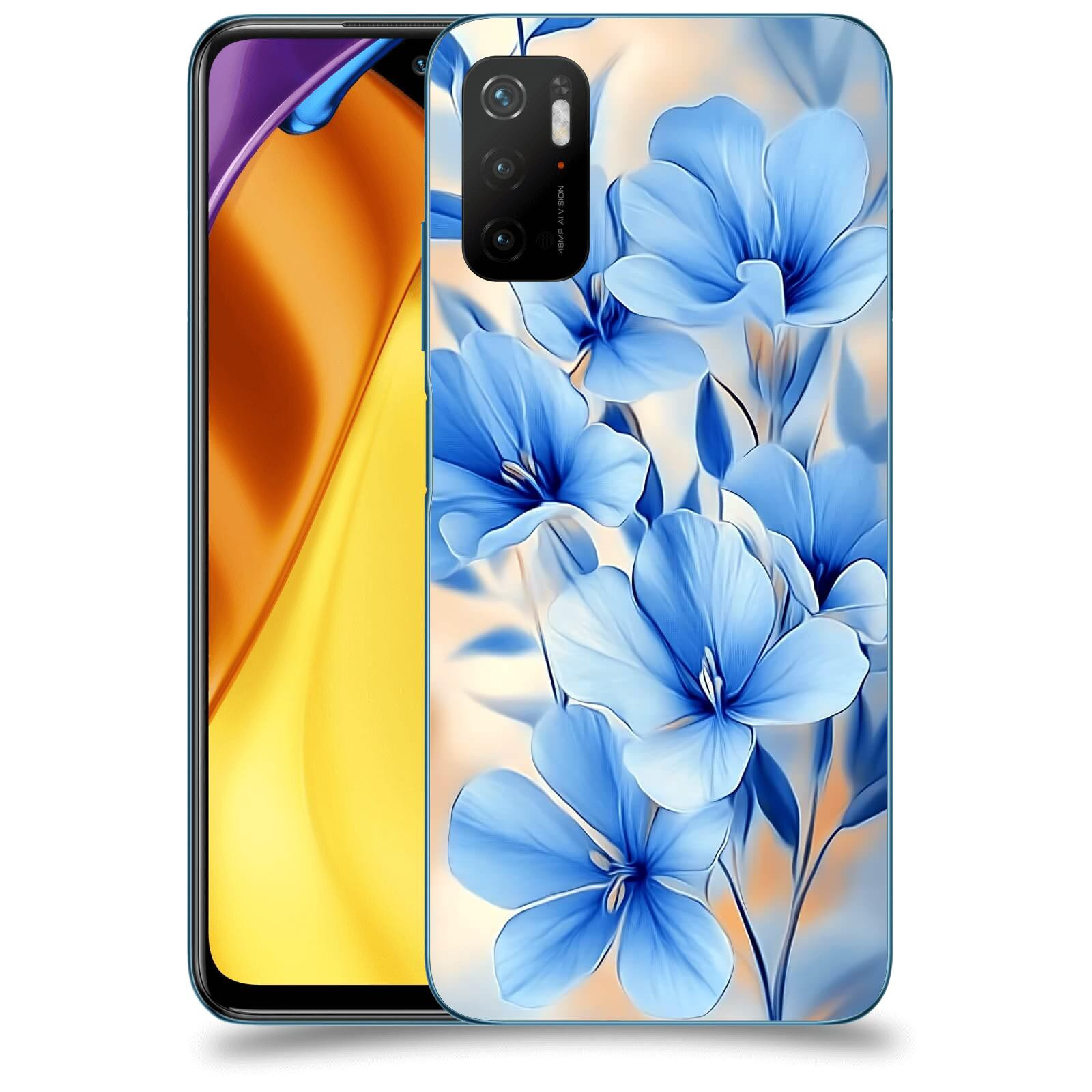 ACOVER Kryt na mobil Xiaomi Poco M3 Pro 5G - Modré květiny.