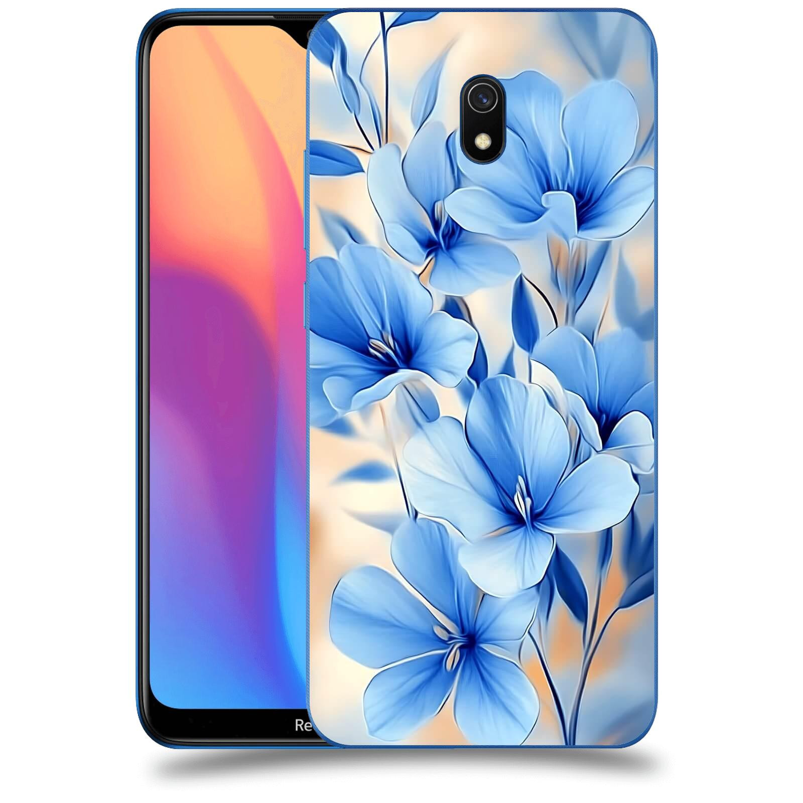 ACOVER Kryt na mobil Xiaomi Redmi 8A - Modré květiny.