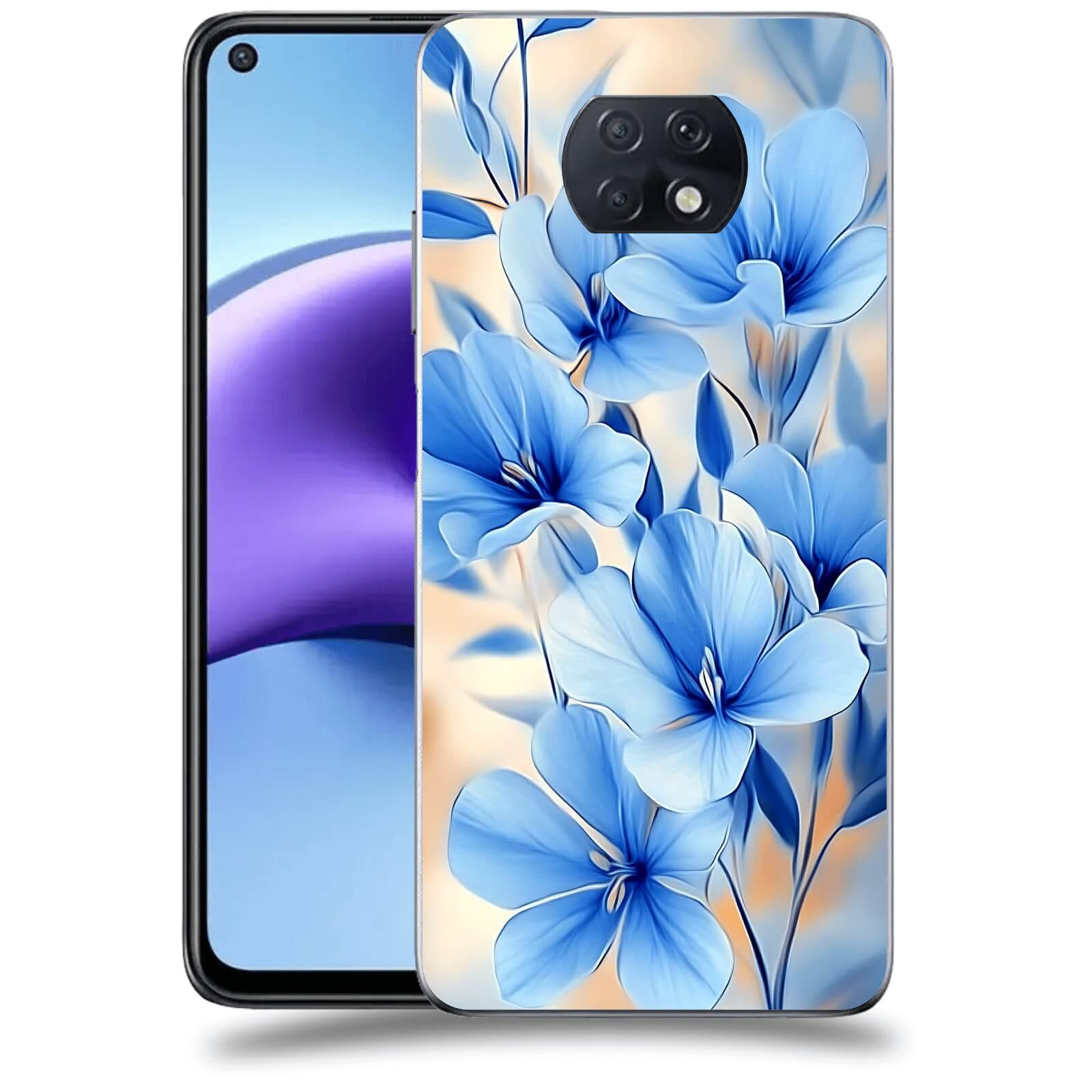 ACOVER Kryt na mobil Xiaomi Redmi Note 9T - Modré květiny.