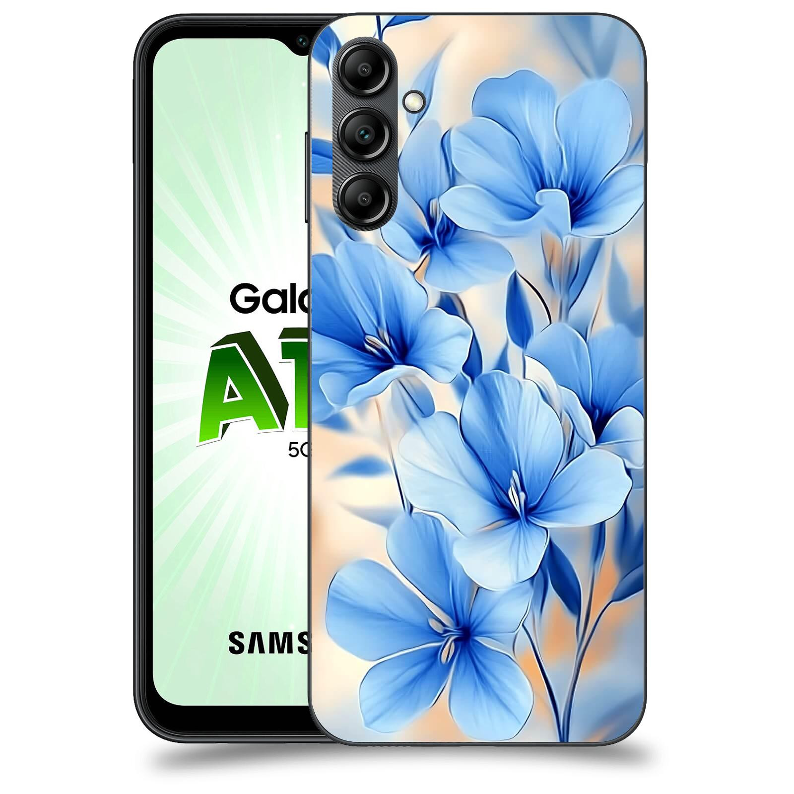 ACOVER Kryt na mobil Samsung Galaxy A14 5G - Modré květiny.