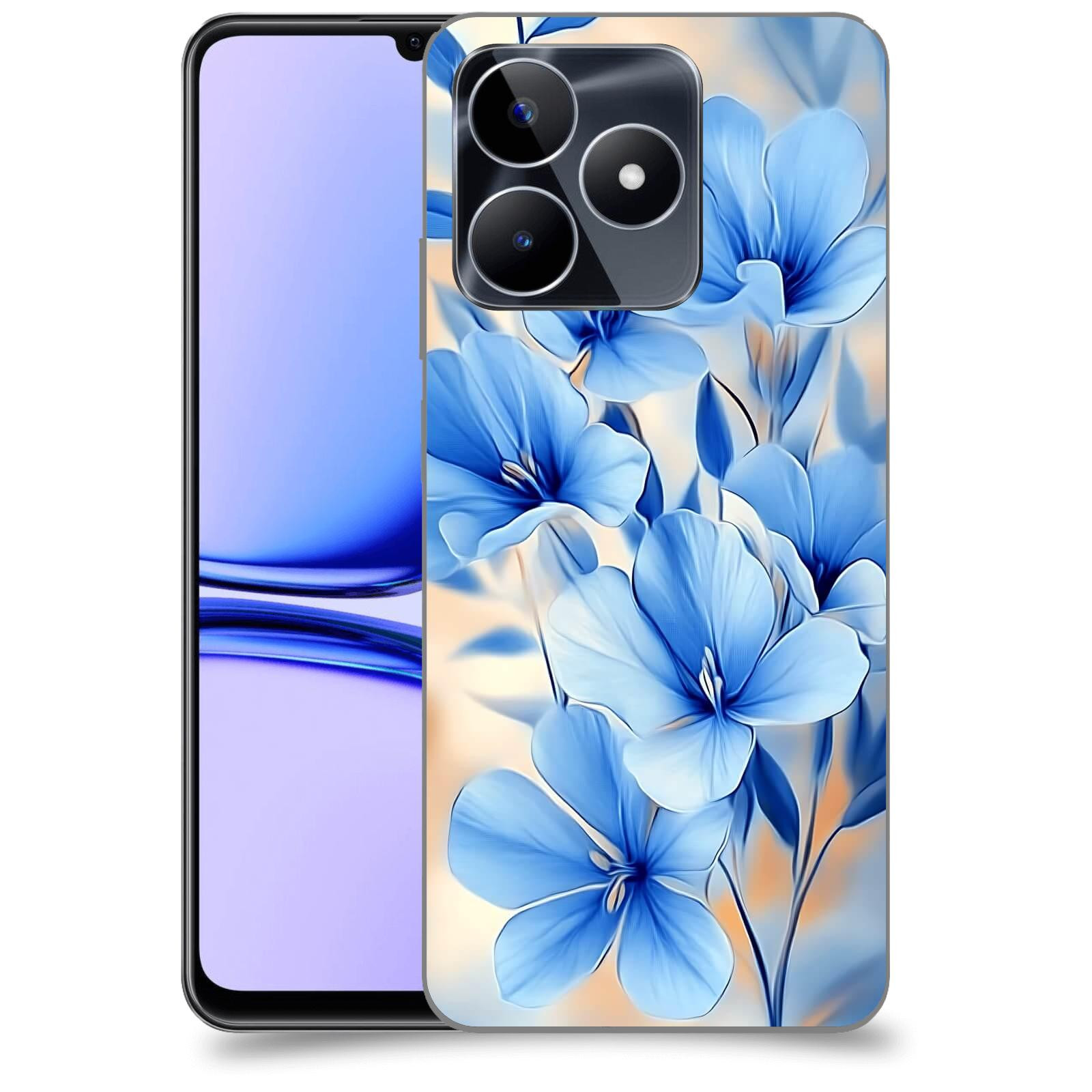 ACOVER Kryt na mobil Realme C53 - Modré květiny.