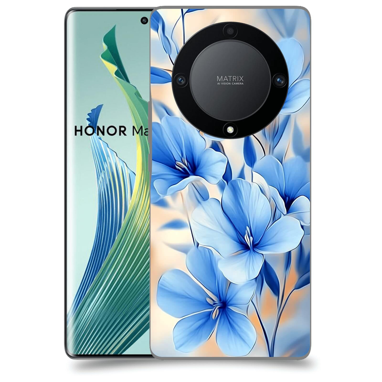 ACOVER Kryt na mobil Honor 90 Lite - Modré květiny.