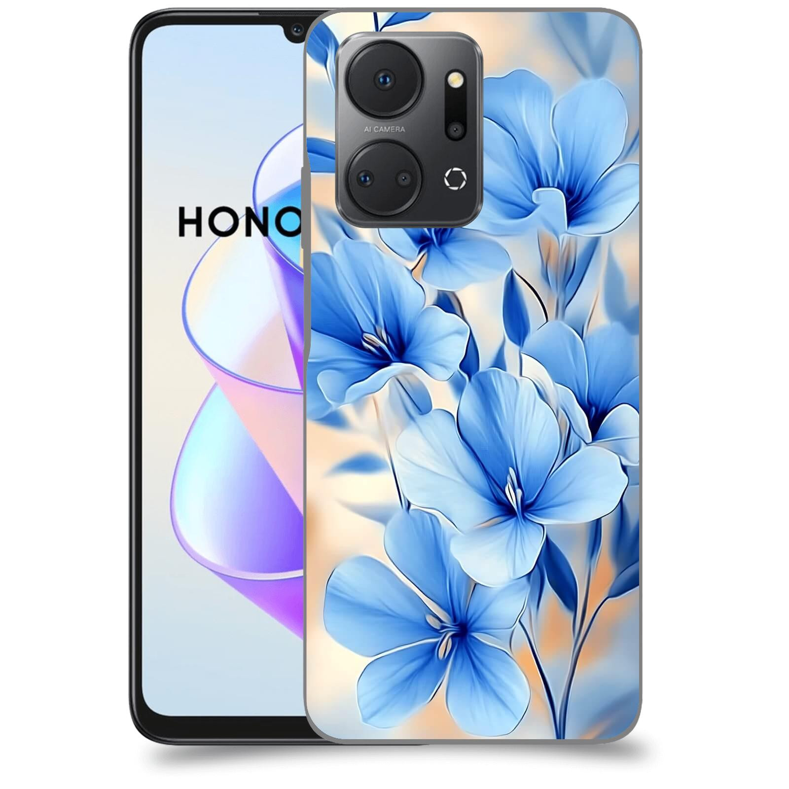 ACOVER Kryt na mobil HONOR X7a - Modré květiny.