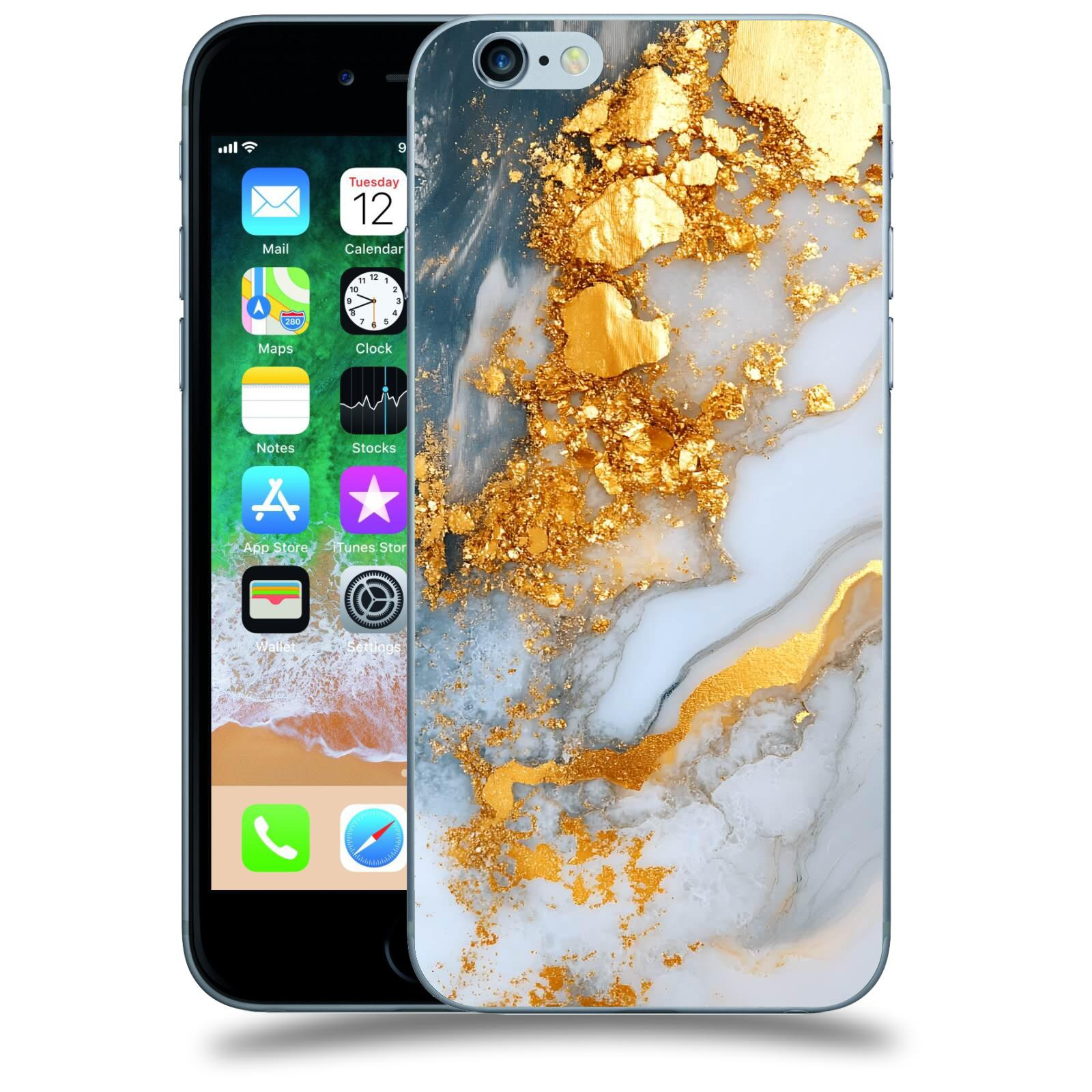 ACOVER Kryt na mobil Apple iPhone 6/6S - Liquid Gold VII