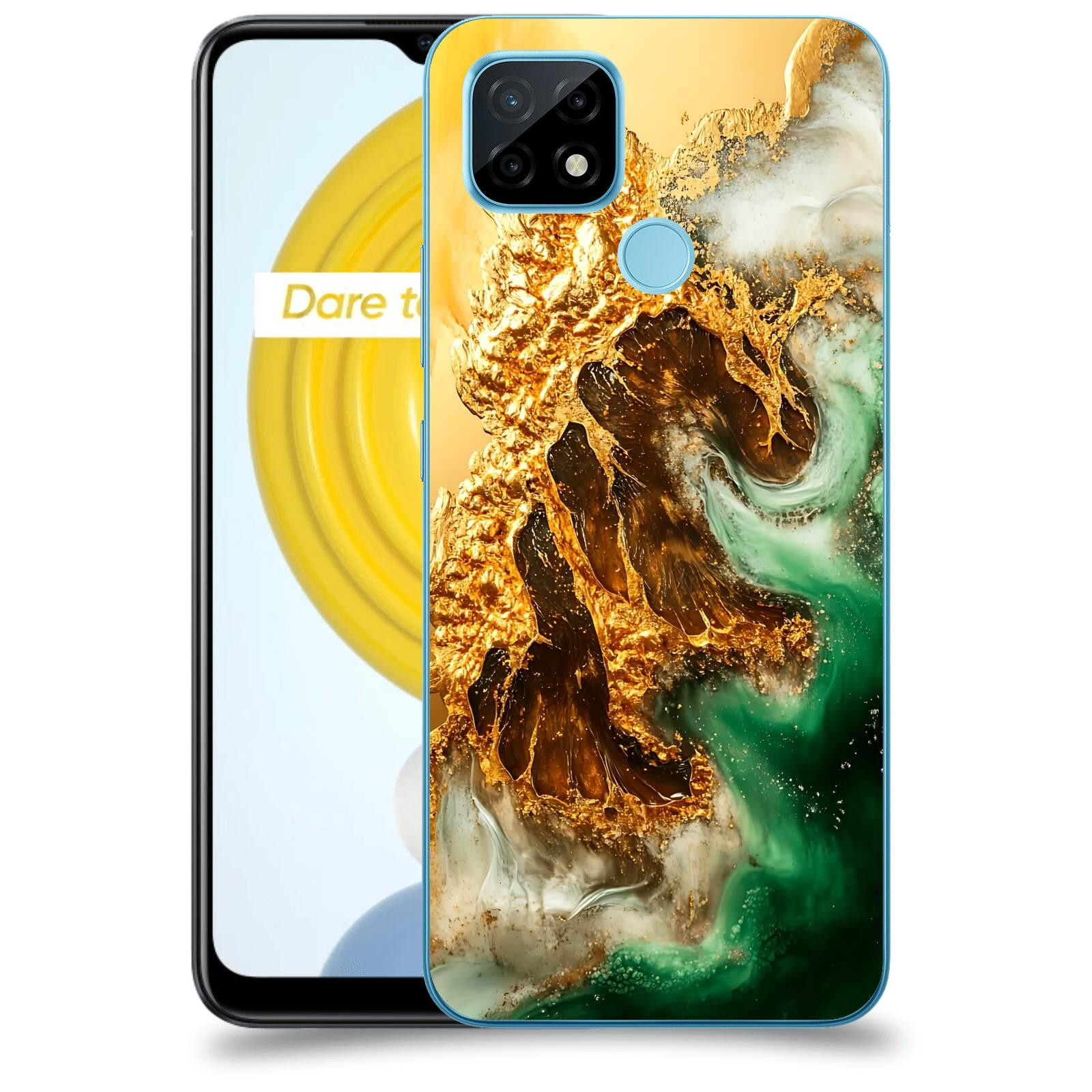 ACOVER Kryt na mobil Realme C21 - Golden Moss II