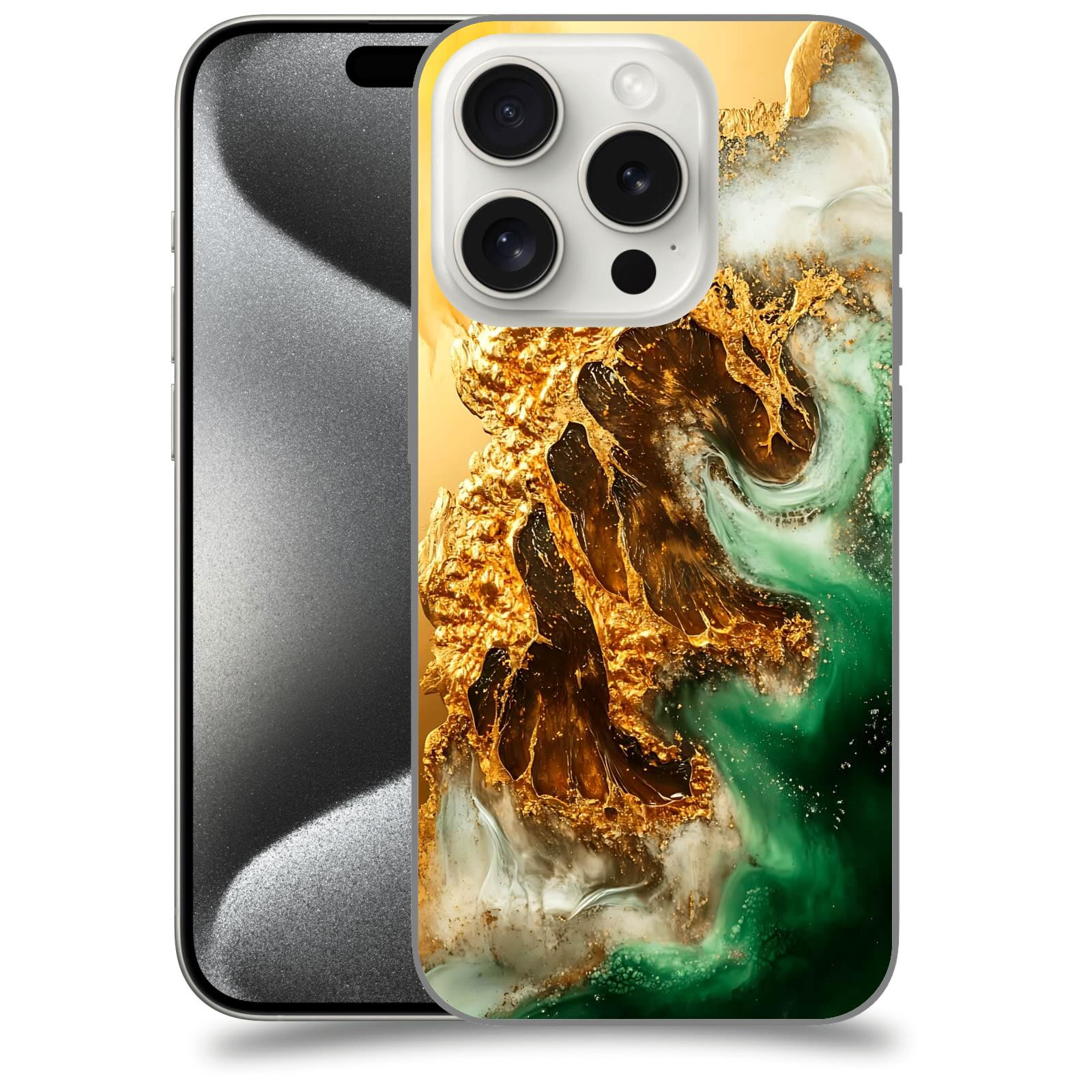 ACOVER Kryt na mobil Apple iPhone 15 pro - Golden Moss II