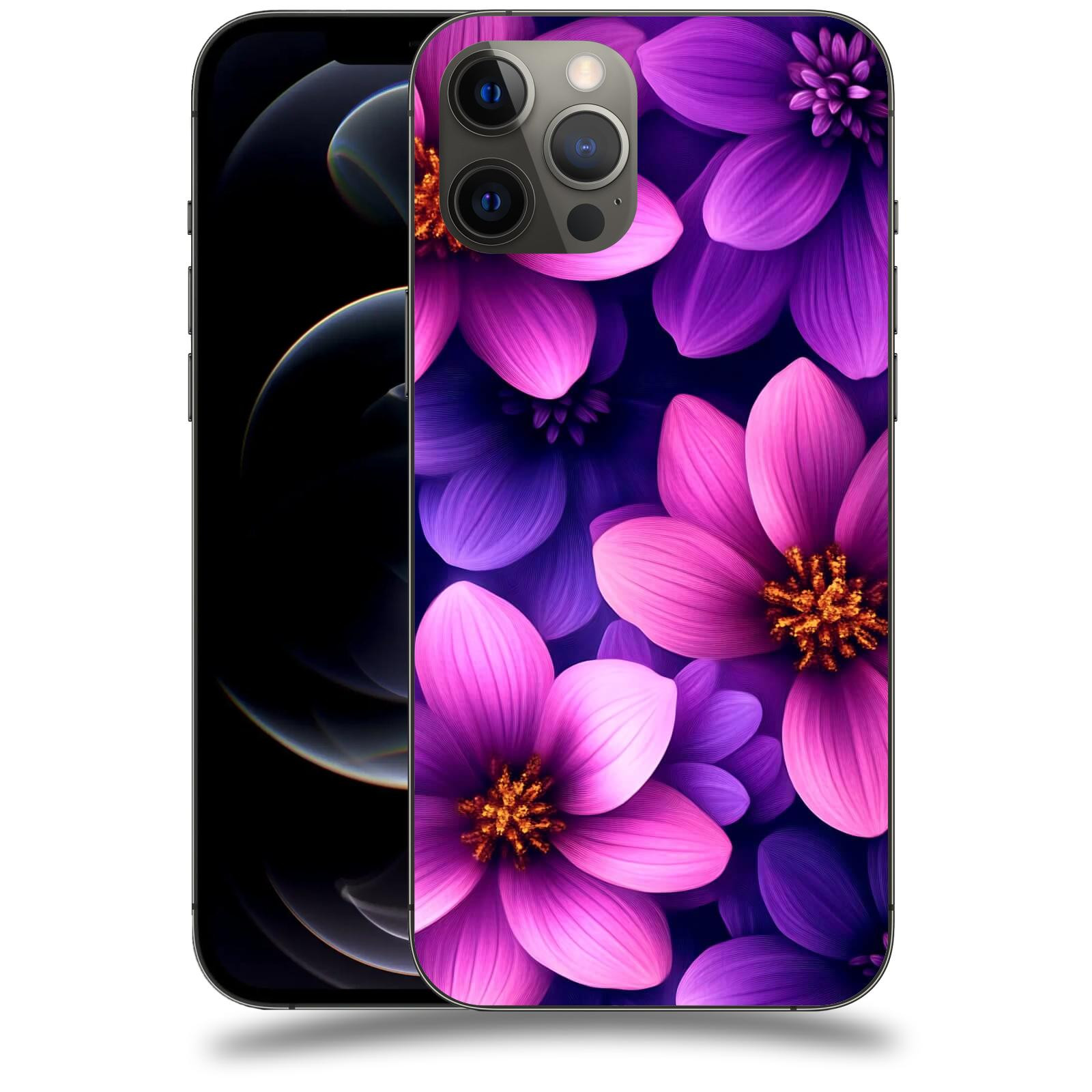 ACOVER Kryt na mobil Apple iPhone 12 Pro Max - Fialové květiny