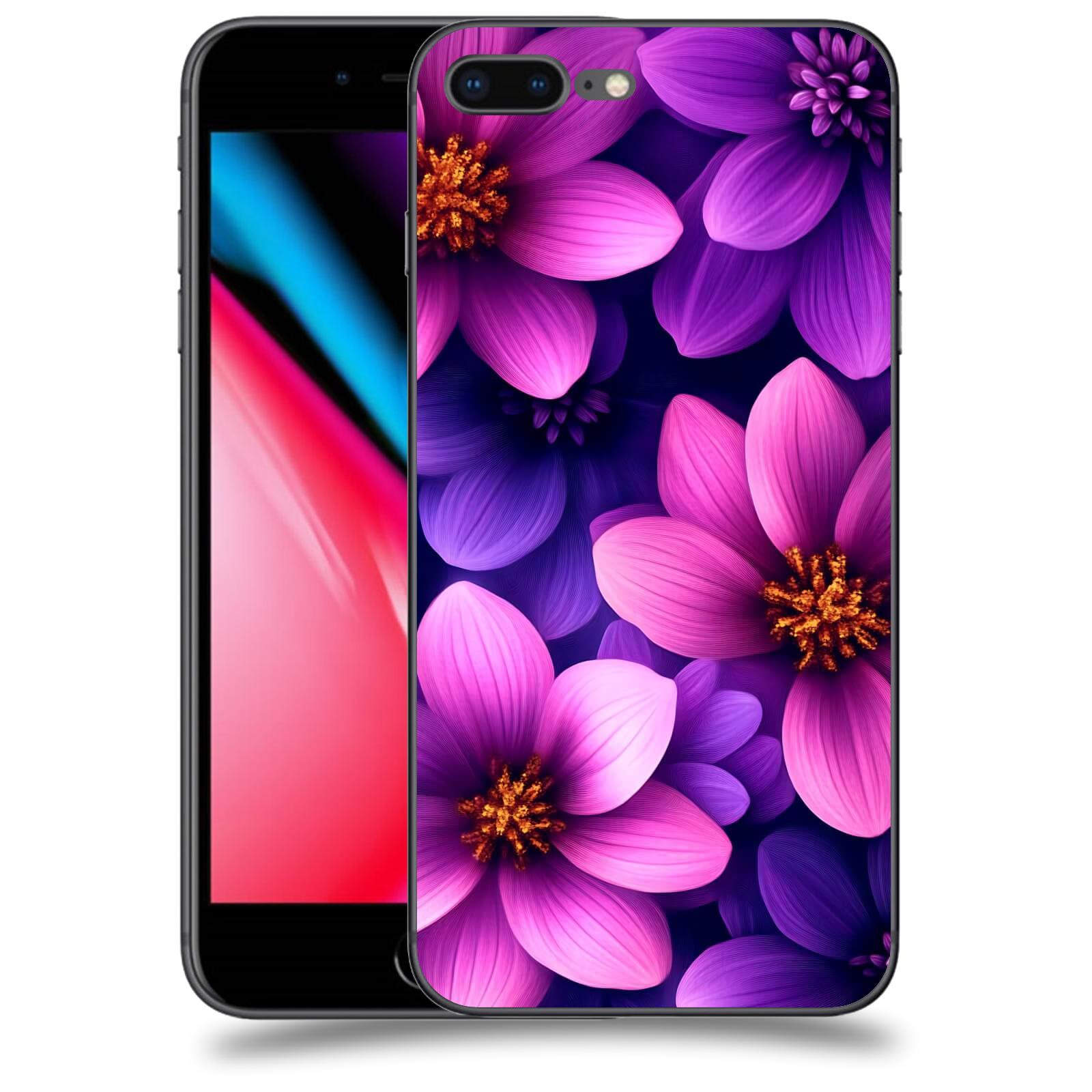 ACOVER Kryt na mobil Apple iPhone 8 Plus - Fialové květiny
