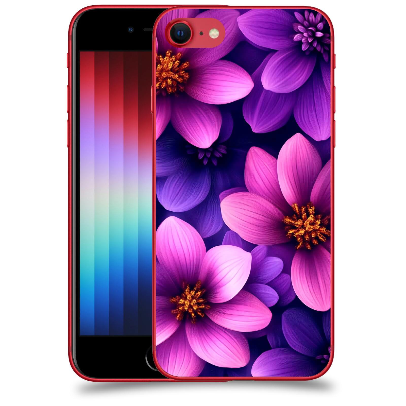 ACOVER Kryt na mobil Apple iPhone SE 2022 - Fialové květiny