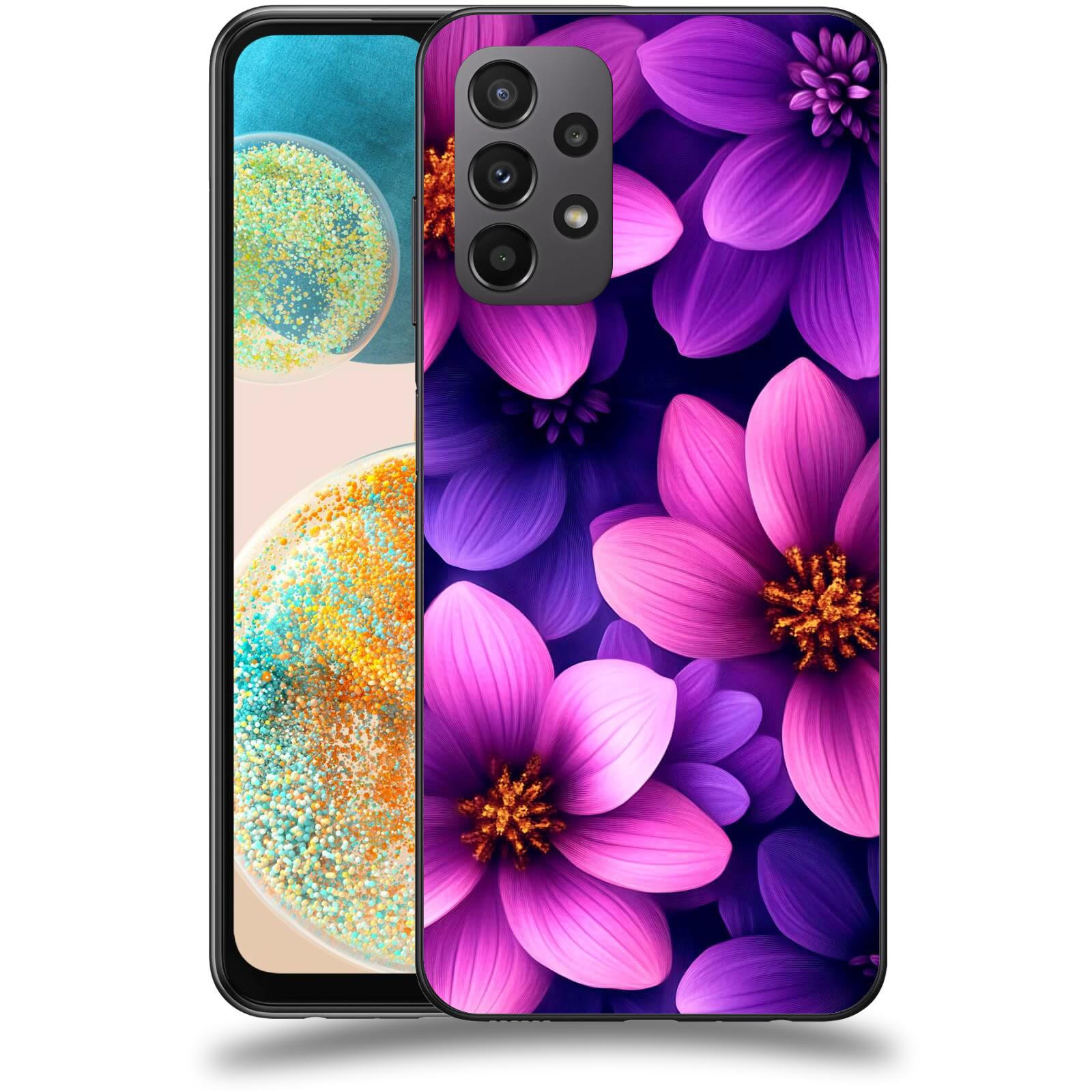 ACOVER Kryt na mobil Samsung Galaxy A23 - Fialové květiny