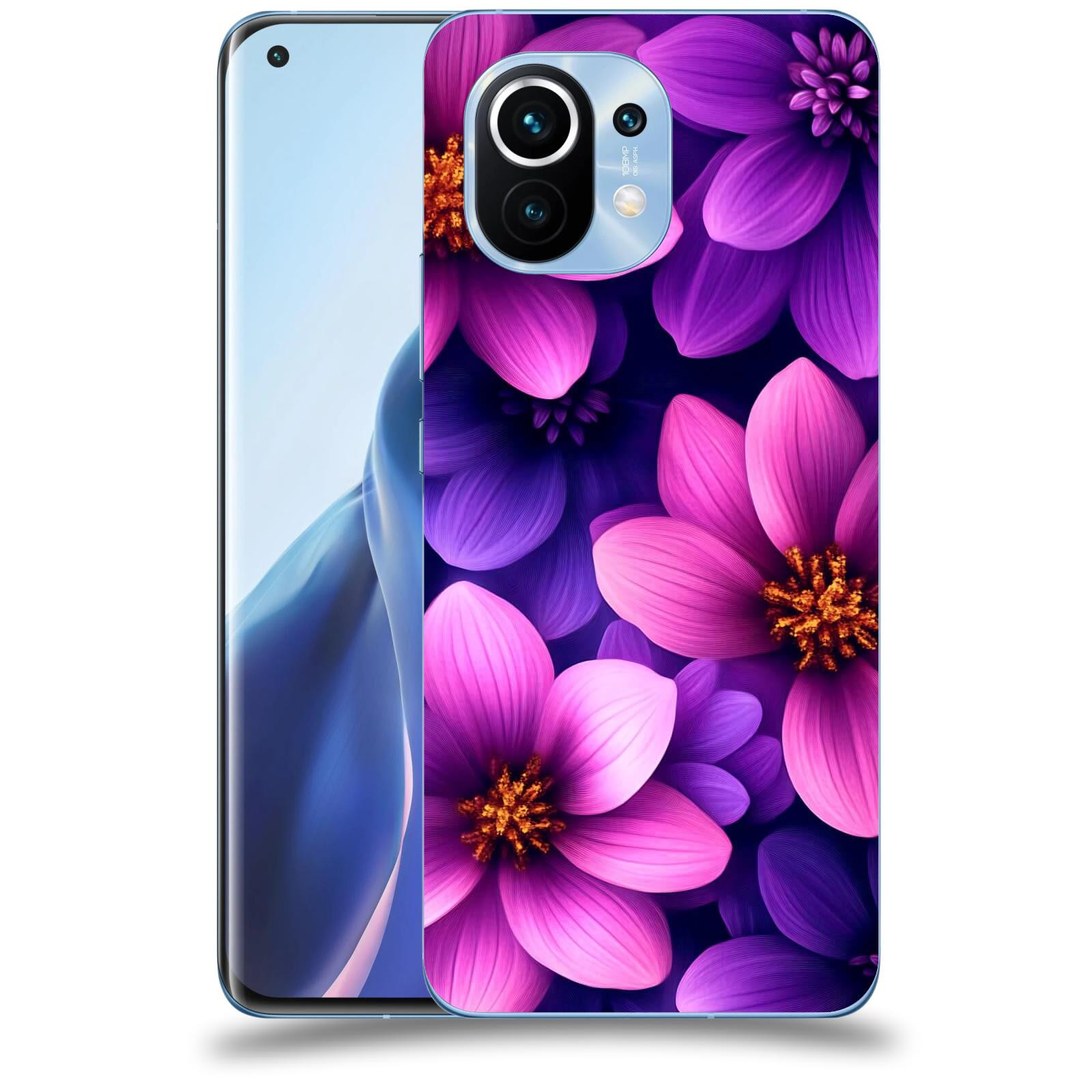 ACOVER Kryt na mobil Xiaomi Mi 11 - Fialové květiny