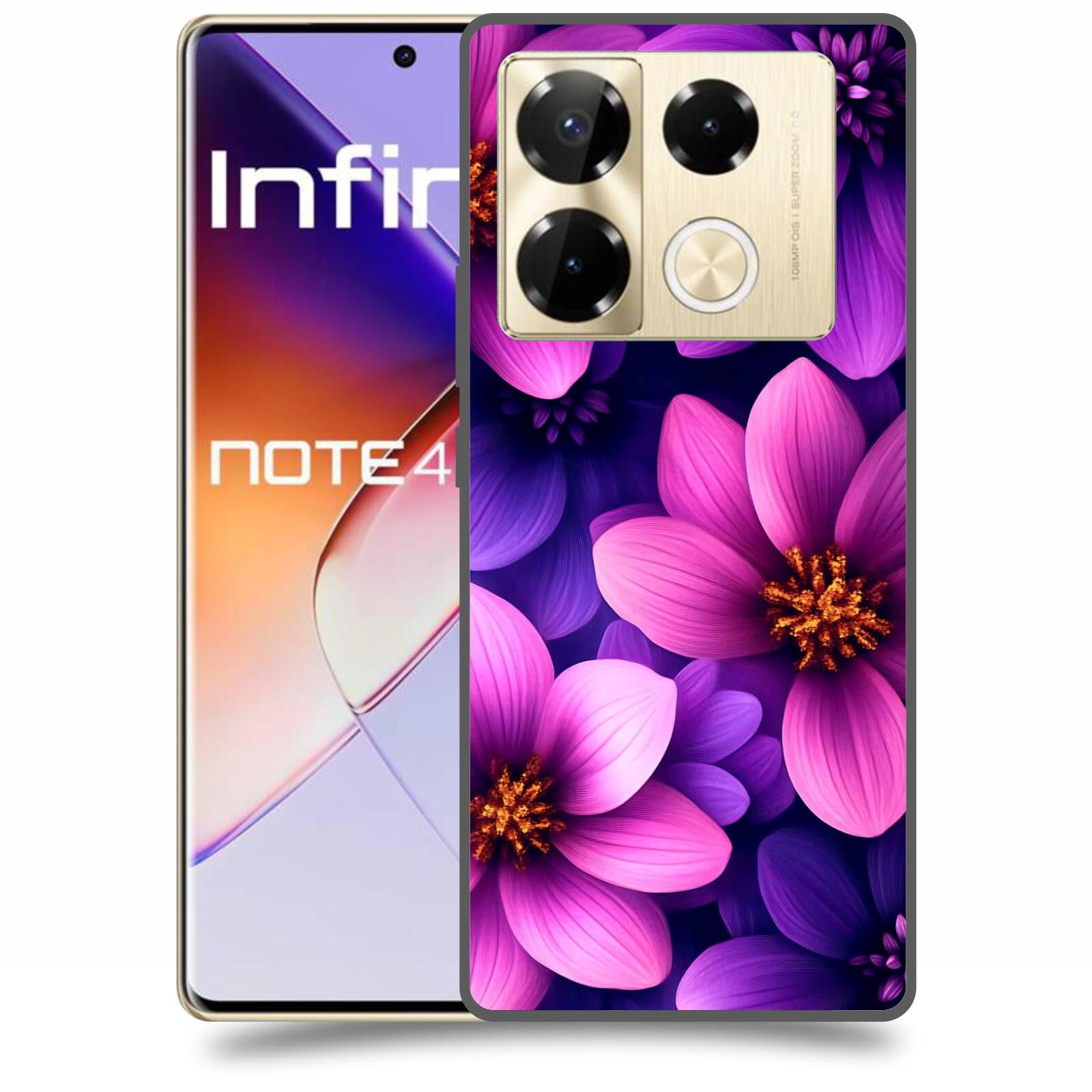 ACOVER Kryt na mobil Infinix Note 40 PRO - Fialové květiny