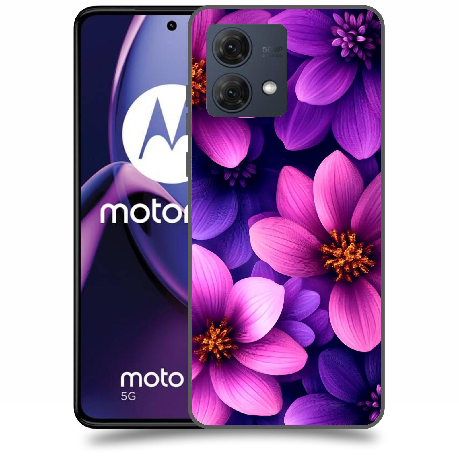 ACOVER Kryt na mobil Motorola Moto G84 5G - Fialové květiny