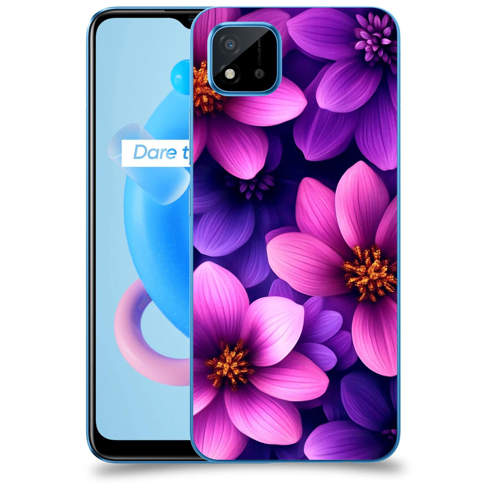 ACOVER Kryt na mobil Realme C11 (2021) - Fialové květiny