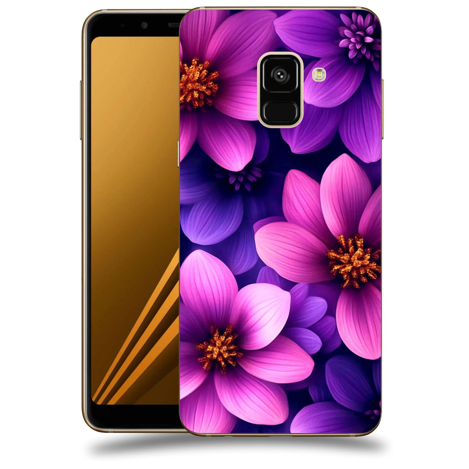 ACOVER Kryt na mobil Samsung Galaxy A8 2018 A530F - Fialové květiny