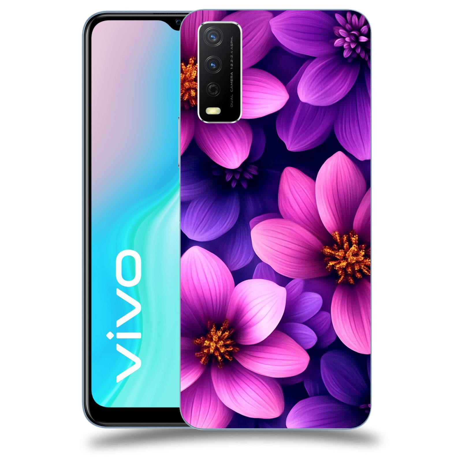 ACOVER Kryt na mobil Vivo Y11s - Fialové květiny