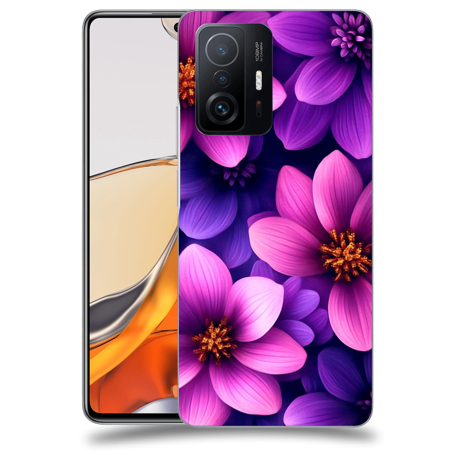 ACOVER Kryt na mobil Xiaomi 11T Pro - Fialové květiny