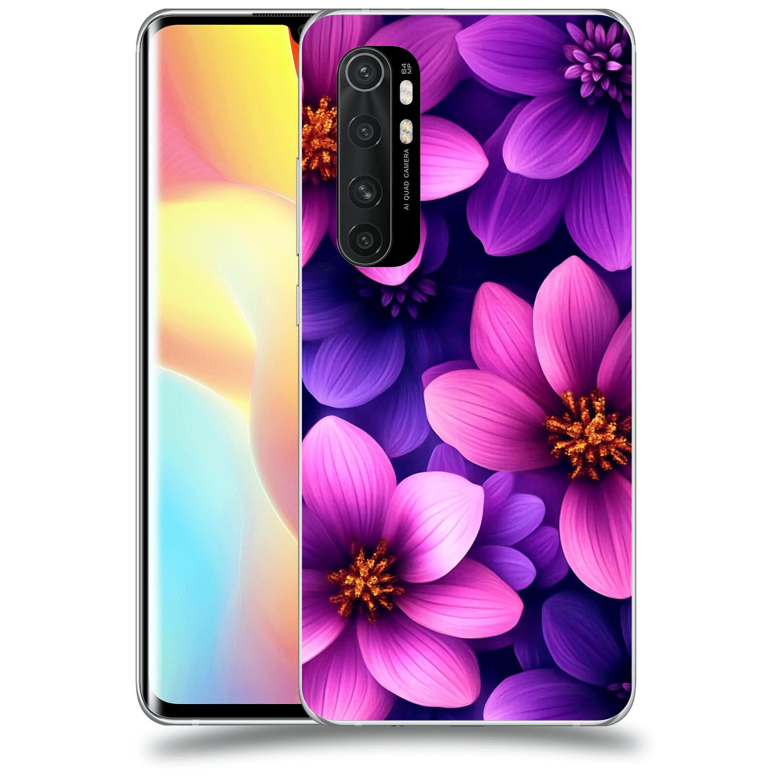 ACOVER Kryt na mobil Xiaomi Mi Note 10 Lite - Fialové květiny