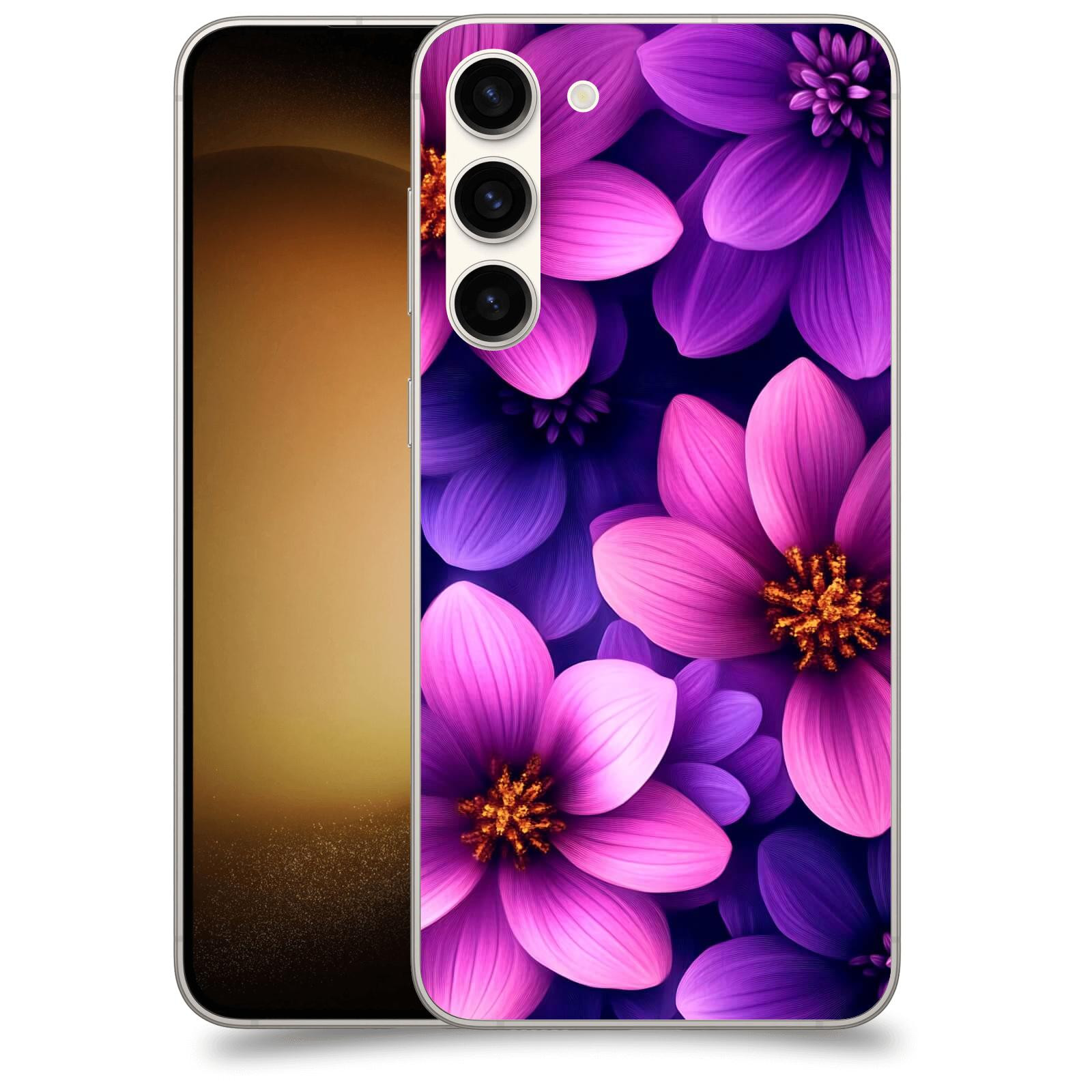 ACOVER Kryt na mobil Samsung Galaxy S23+ 5G - Fialové květiny