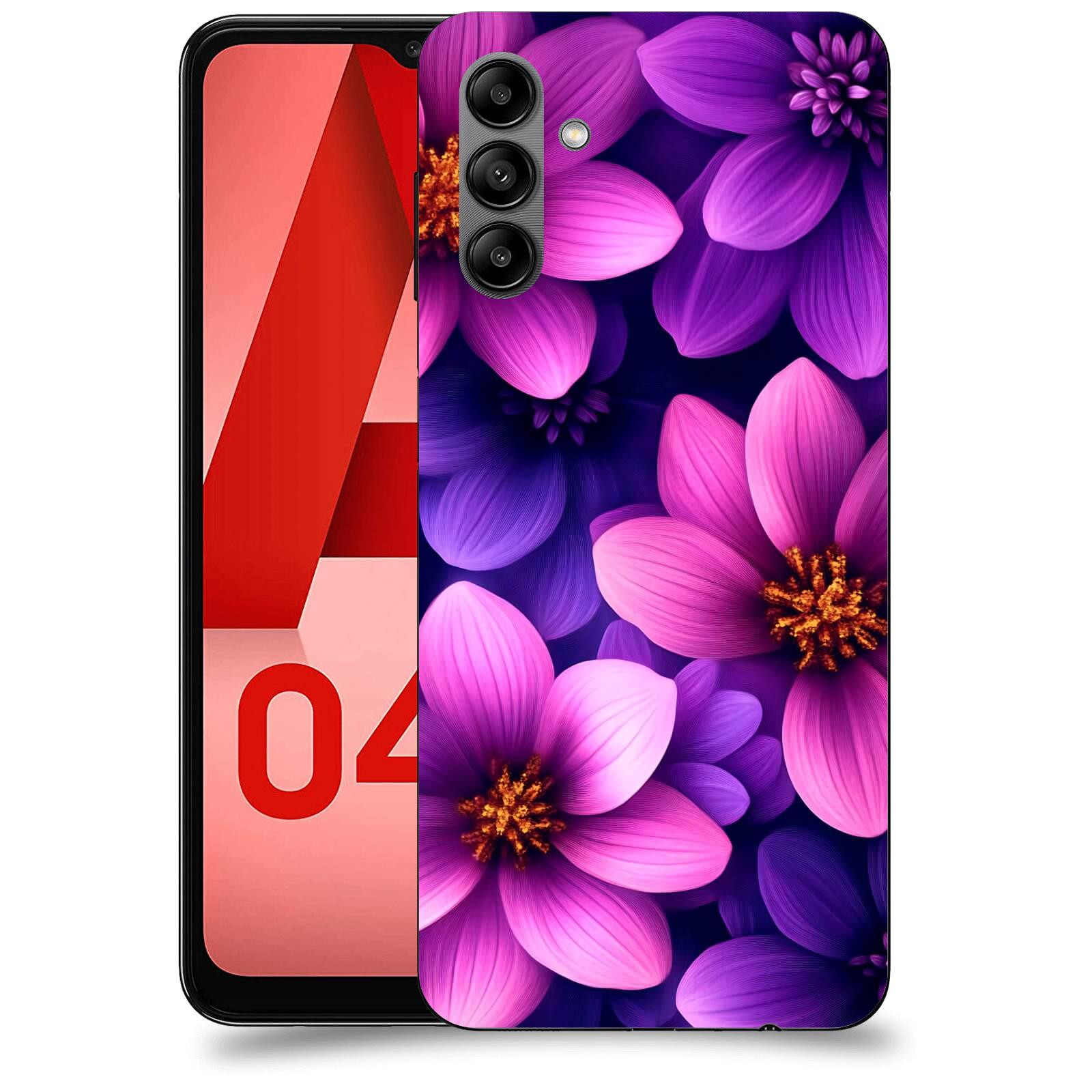 ACOVER Kryt na mobil Samsung Galaxy A04s - Fialové květiny