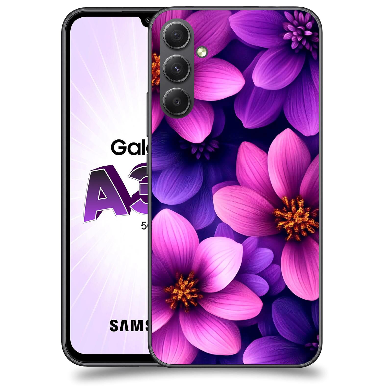 ACOVER Kryt na mobil Samsung Galaxy A34 - Fialové květiny