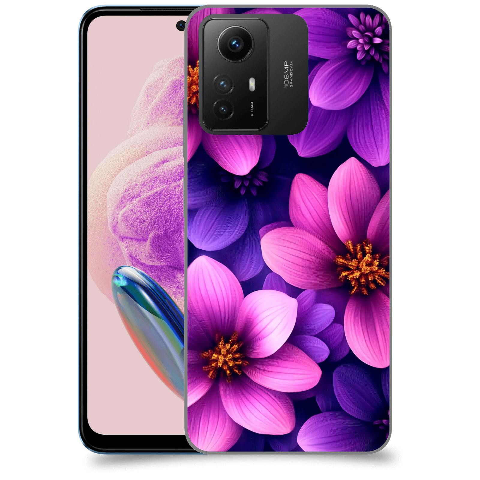 ACOVER Kryt na mobil Xiaomi Redmi Note 12S - Fialové květiny