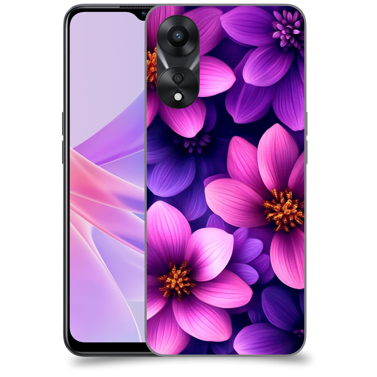 ACOVER Kryt na mobil OPPO A78 5G - Fialové květiny