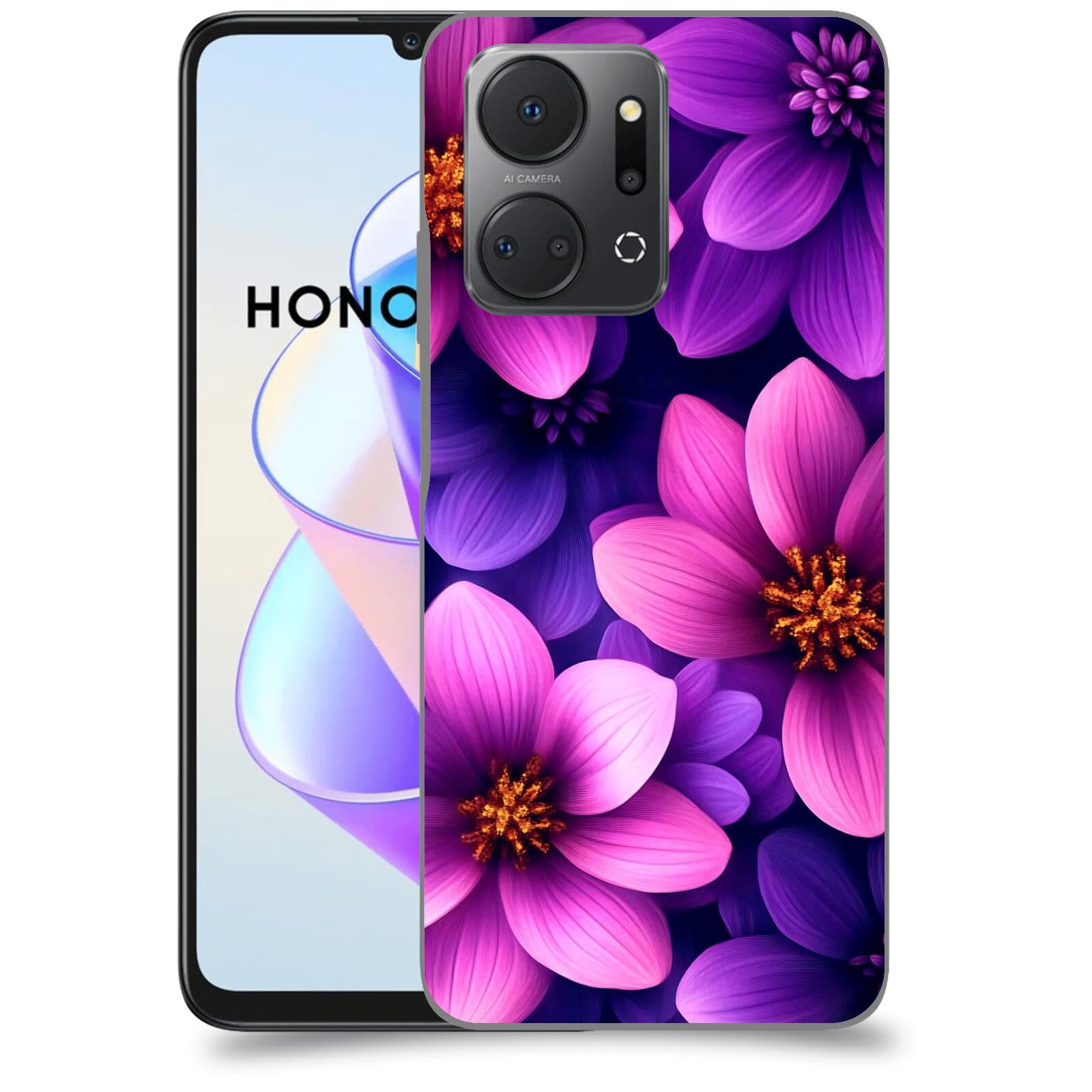 ACOVER Kryt na mobil HONOR X7a - Fialové květiny
