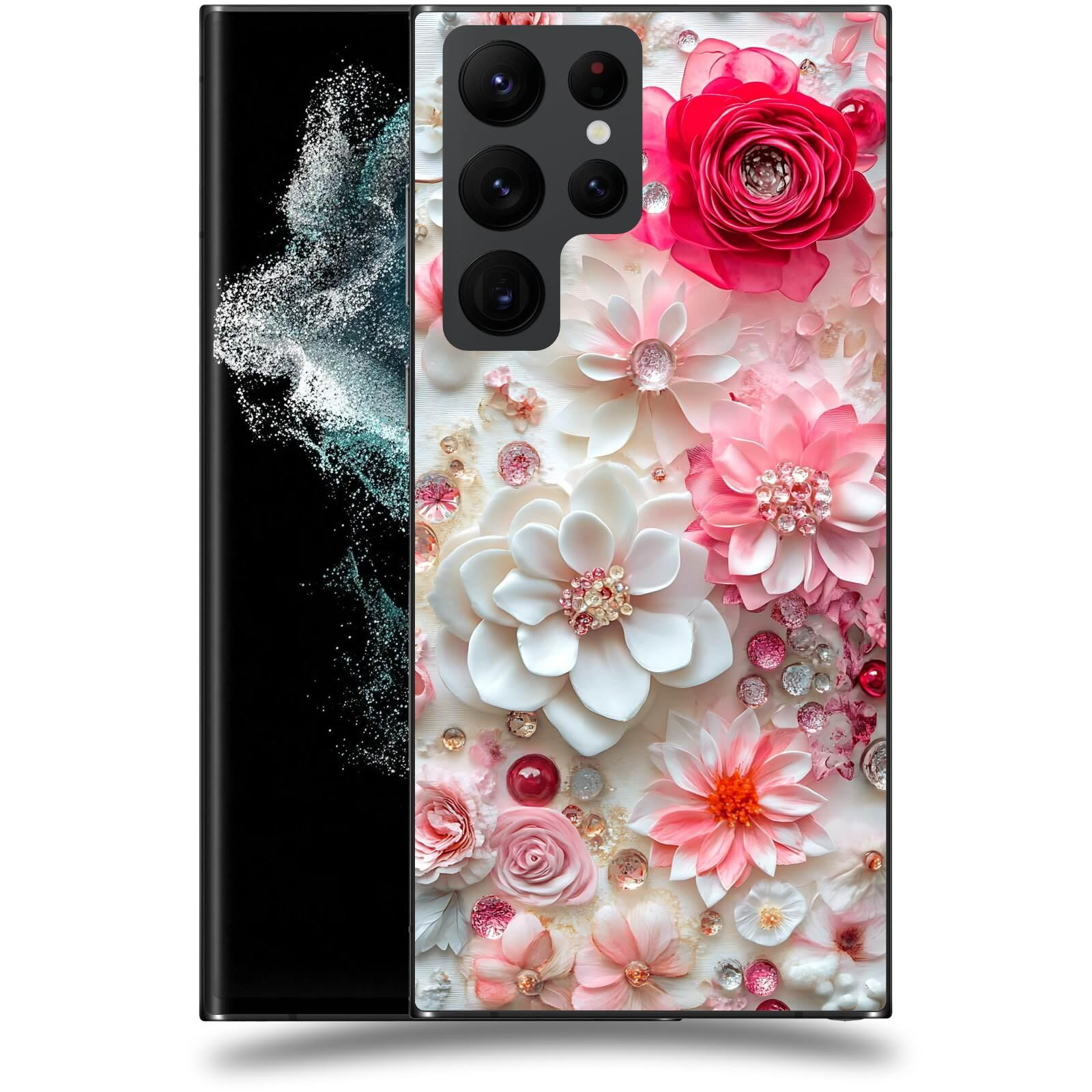 ACOVER Kryt na mobil Samsung Galaxy S22 Ultra 5G - Květinový luxus