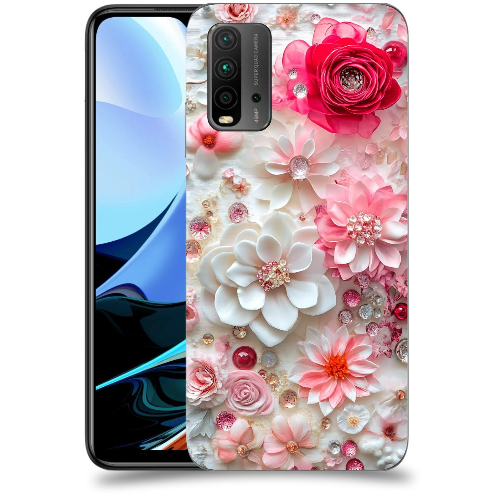 ACOVER Kryt na mobil Xiaomi Redmi 9T - Květinový luxus