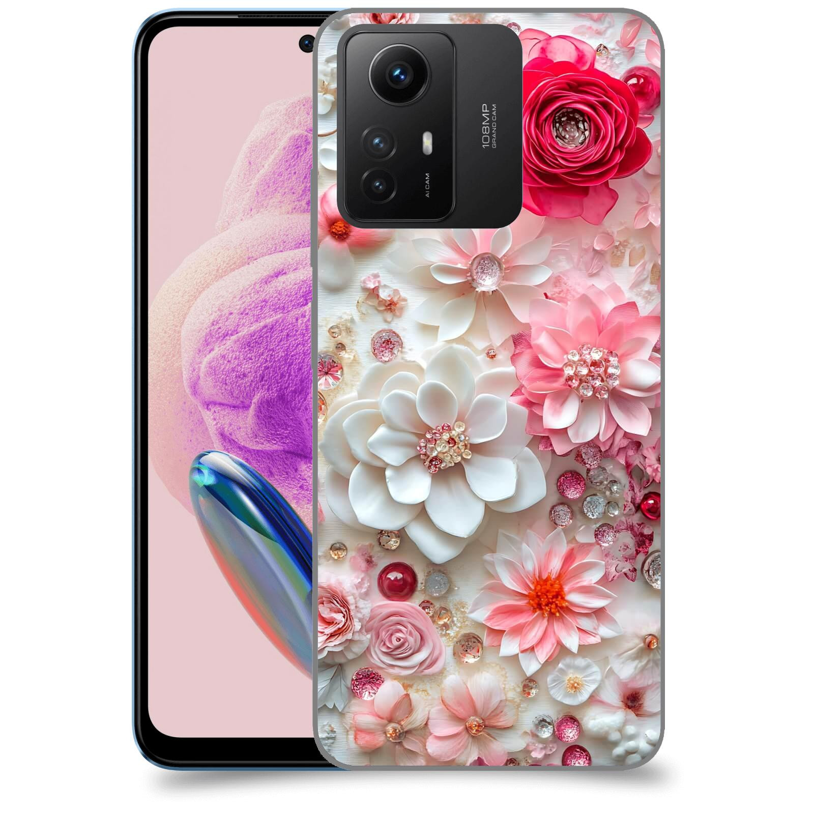 ACOVER Kryt na mobil Xiaomi Redmi Note 12S - Květinový luxus