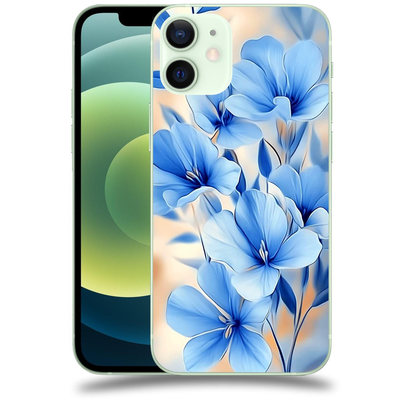 ACOVER Kryt na mobil Apple iPhone 12 mini - Modré květiny.