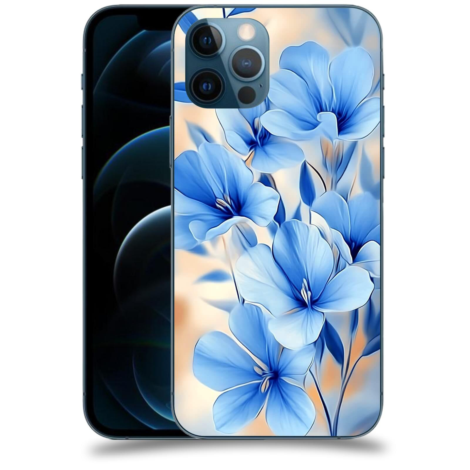 ACOVER Kryt na mobil Apple iPhone 12 Pro - Modré květiny.