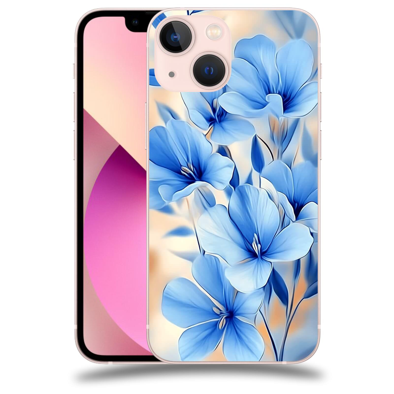 ACOVER Kryt na mobil Apple iPhone 13 mini - Modré květiny.