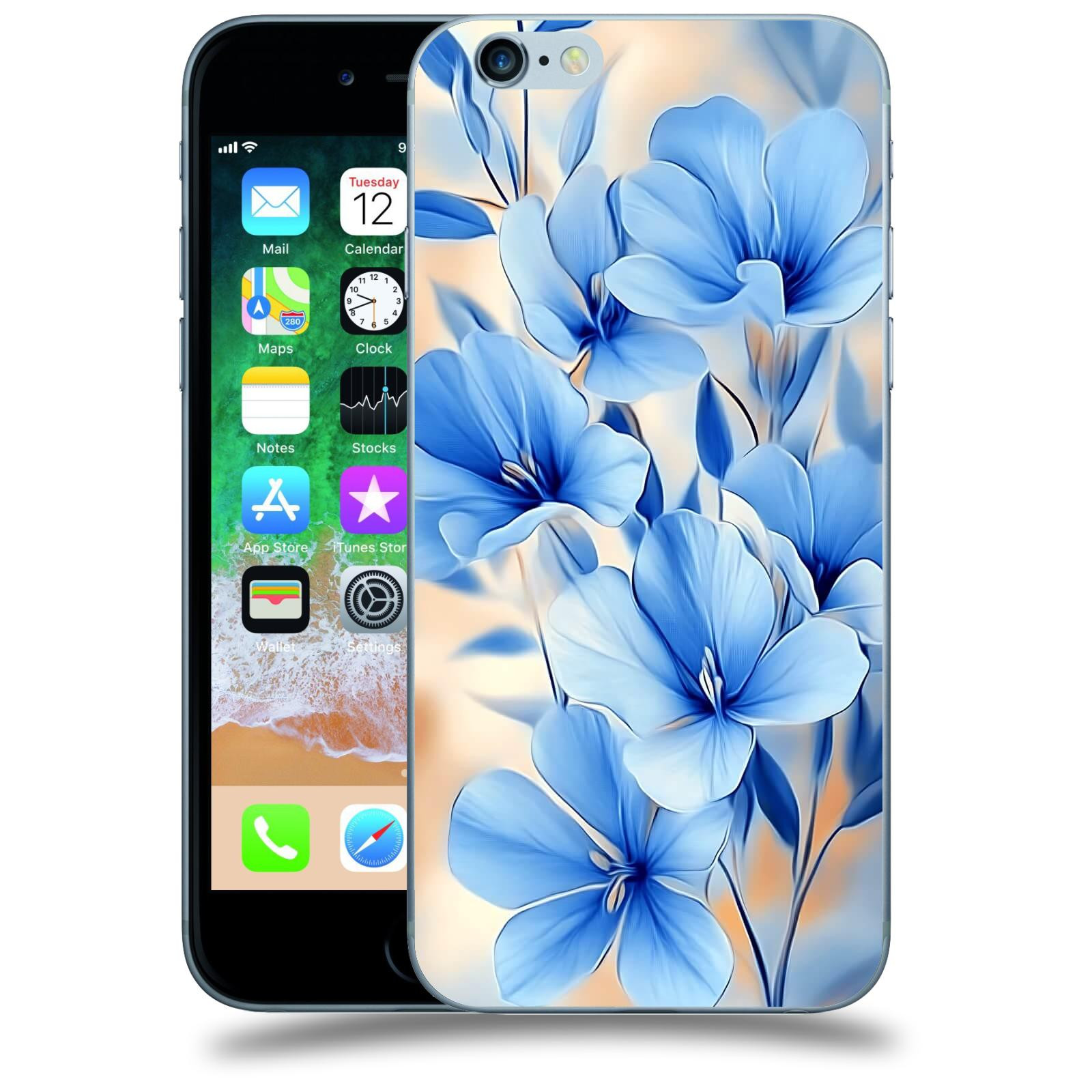 ACOVER Kryt na mobil Apple iPhone 6/6S - Modré květiny.