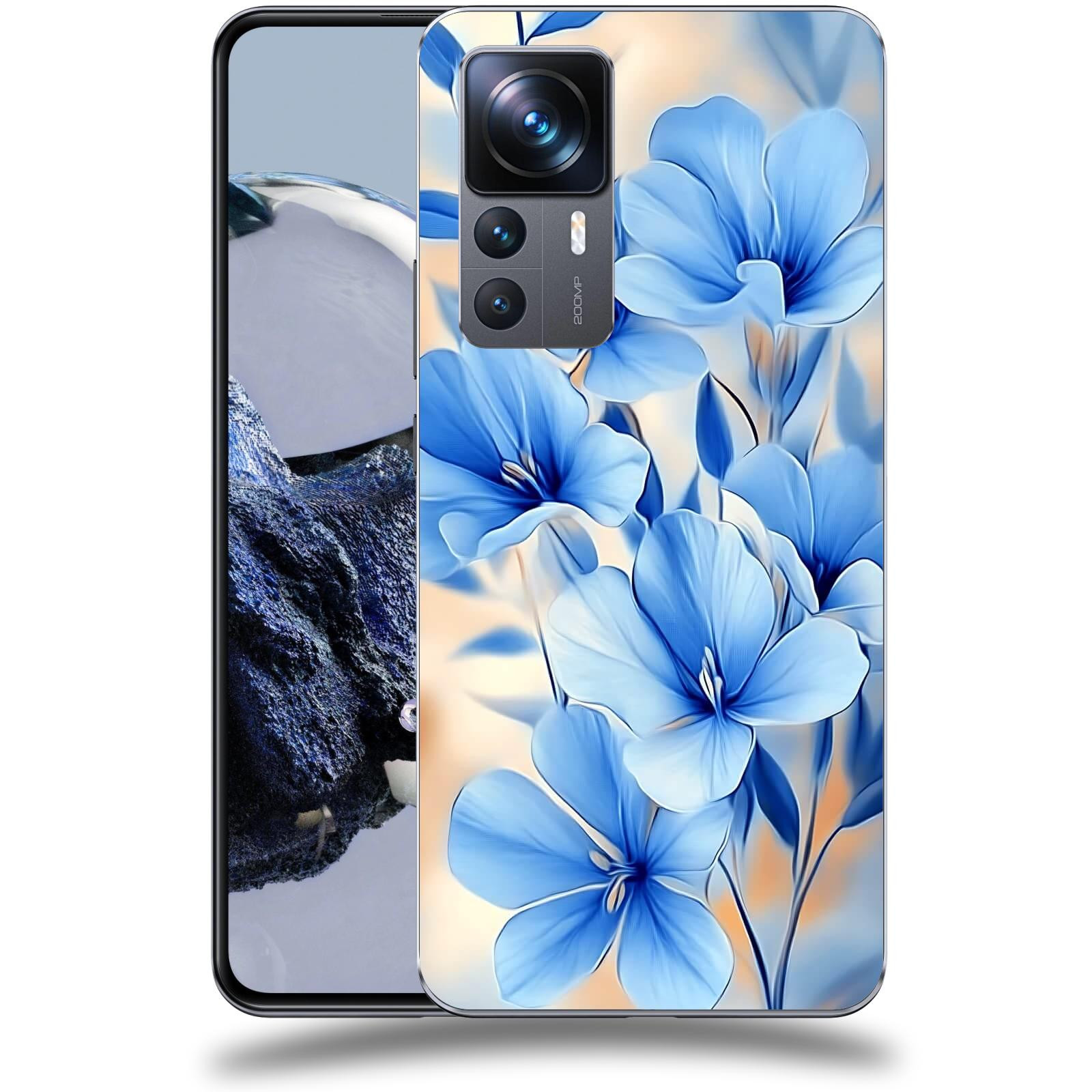 ACOVER Kryt na mobil Xiaomi 12T Pro - Modré květiny.