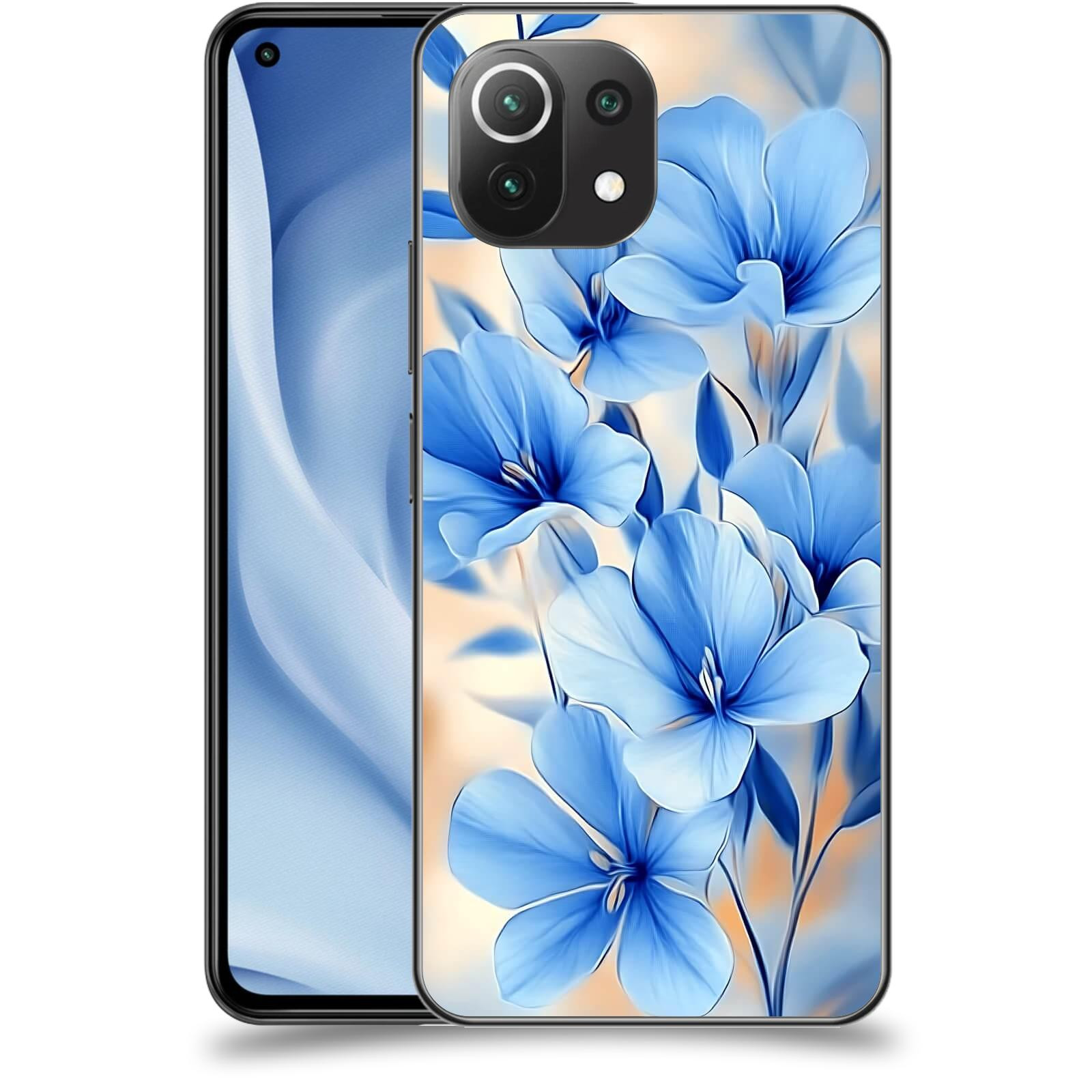 ACOVER Kryt na mobil Xiaomi Mi 11 Lite - Modré květiny.