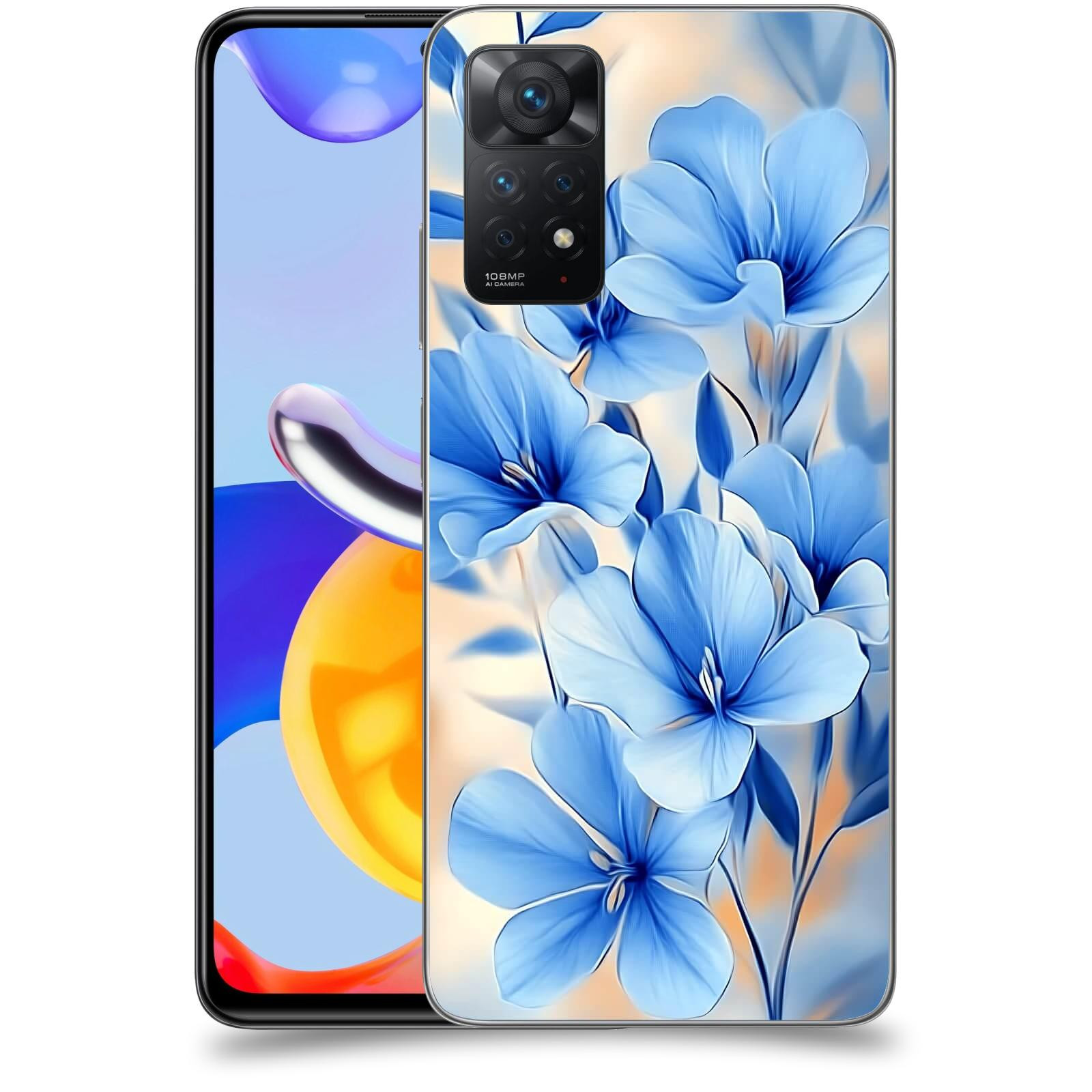 ACOVER Kryt na mobil Xiaomi Redmi Note 11 Pro - Modré květiny.