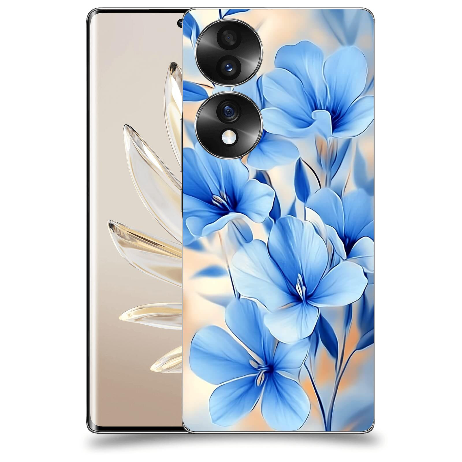 ACOVER Kryt na mobil Honor 70 - Modré květiny.