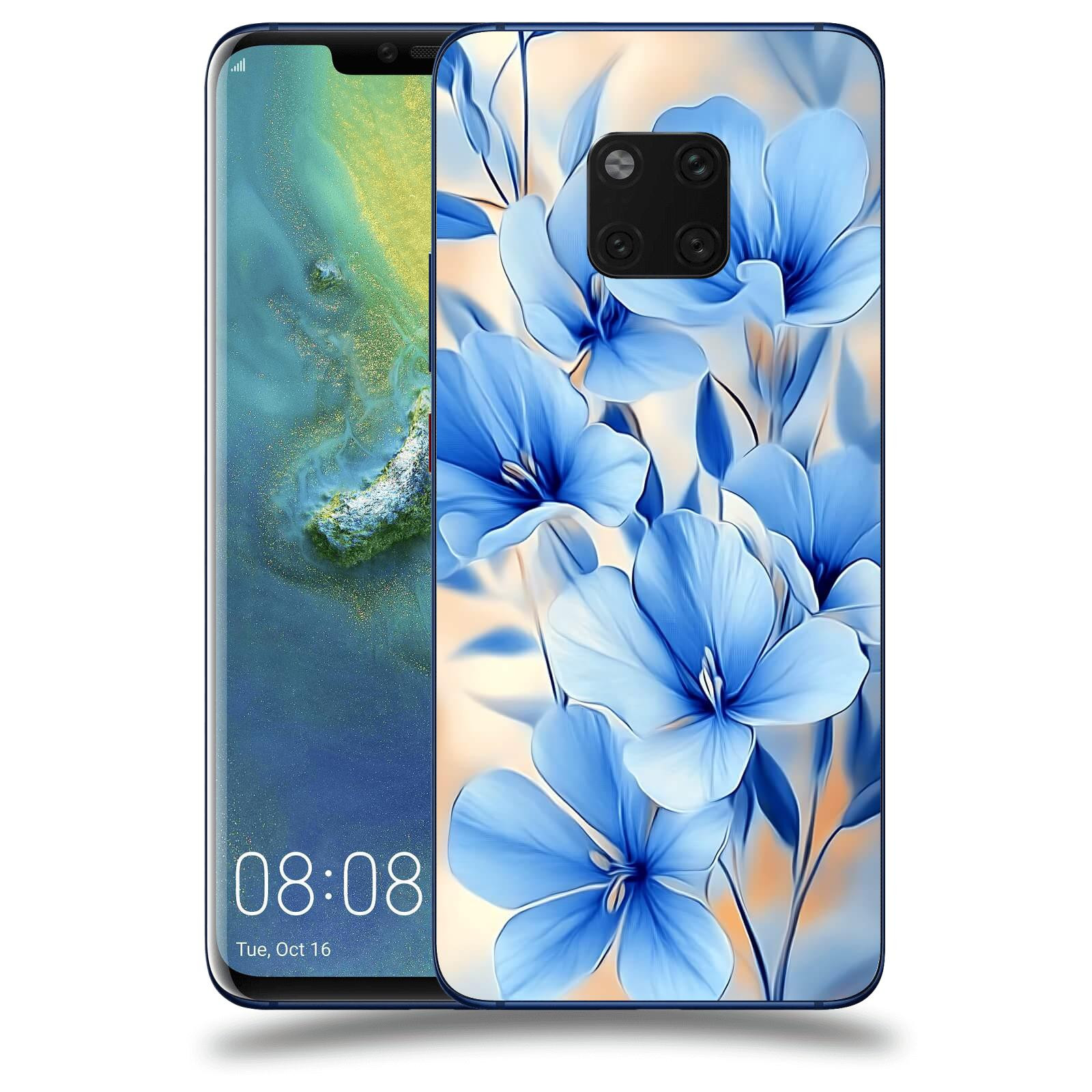 ACOVER Kryt na mobil Huawei Mate 20 Pro - Modré květiny.