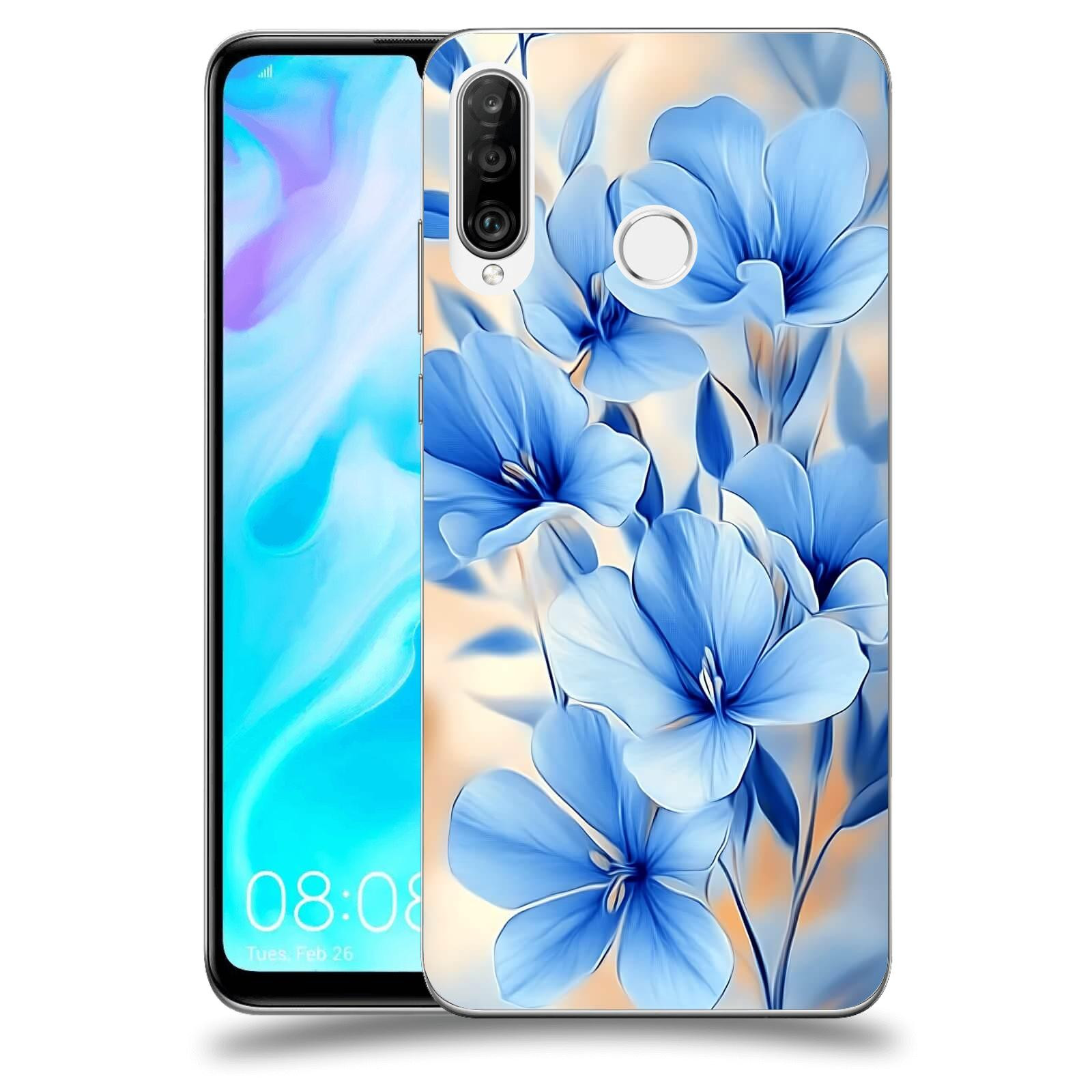 ACOVER Kryt na mobil Huawei P30 Lite - Modré květiny.