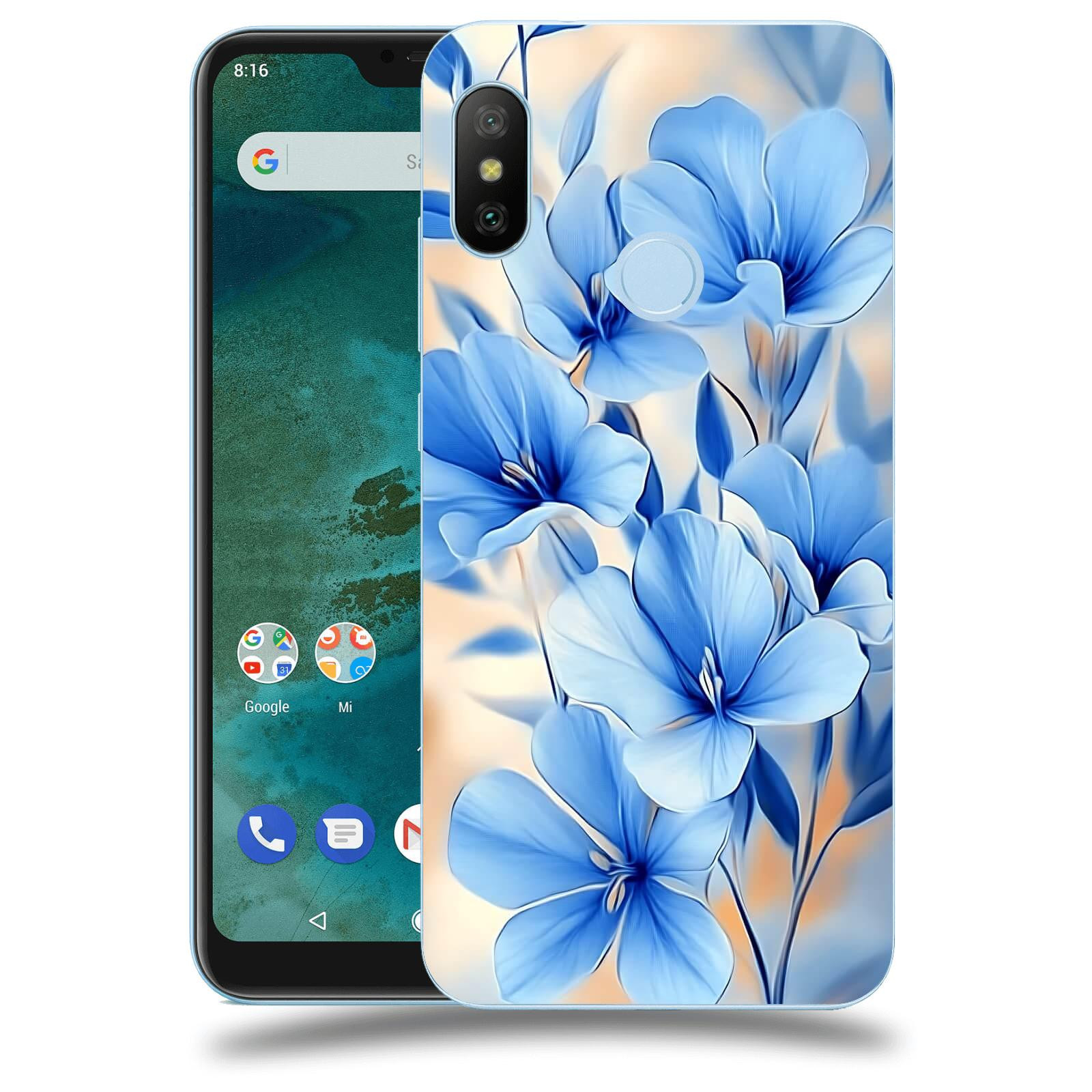 ACOVER Kryt na mobil Xiaomi Mi A2 Lite - Modré květiny.