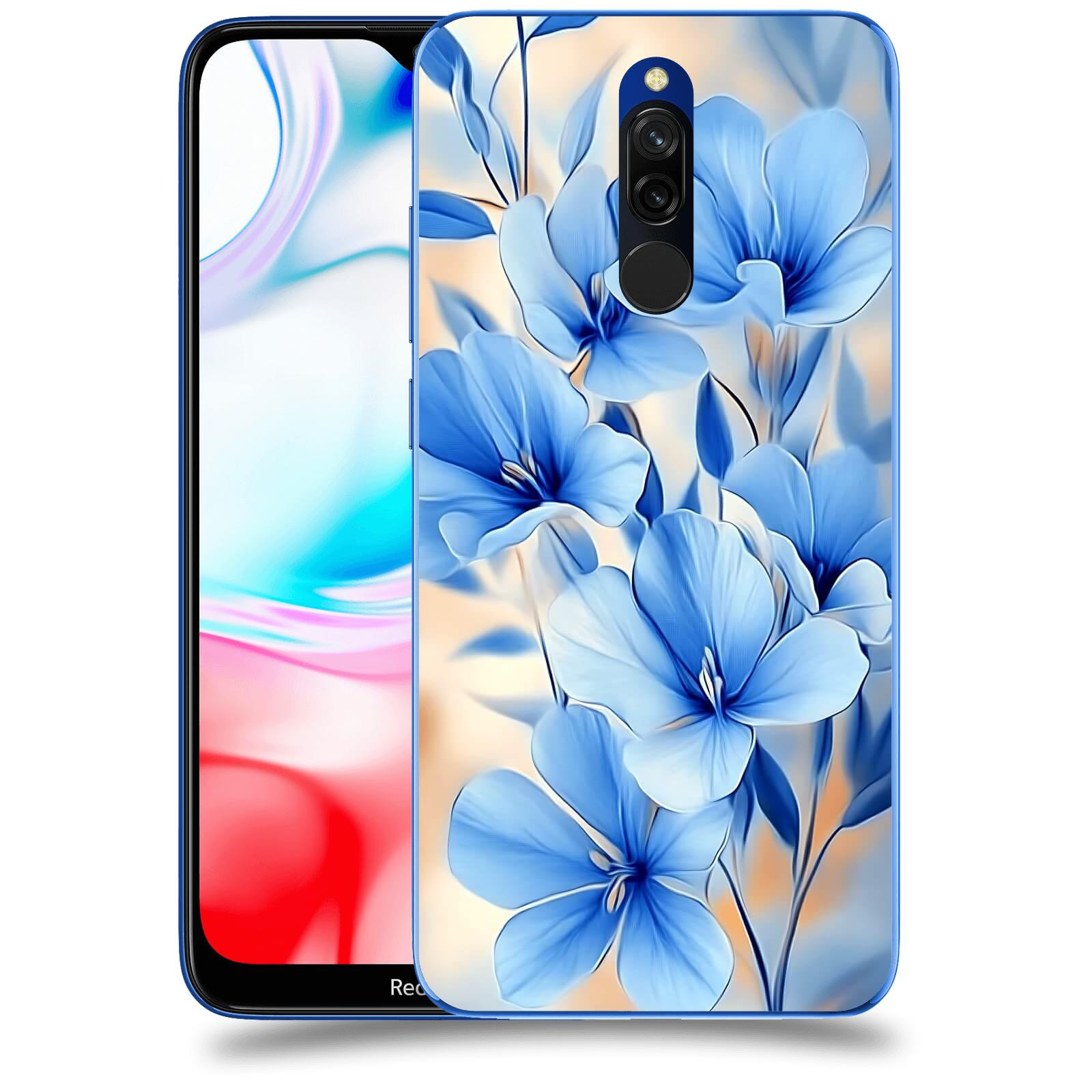 ACOVER Kryt na mobil Xiaomi Redmi 8 - Modré květiny.