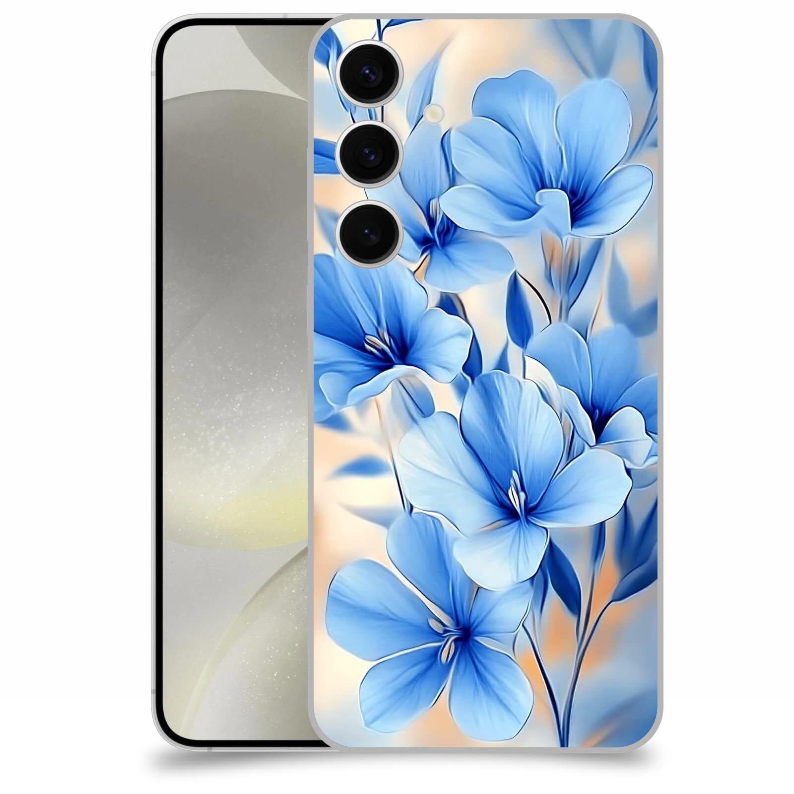 ACOVER Kryt na mobil Samsung Galaxy S24+ - Modré květiny.