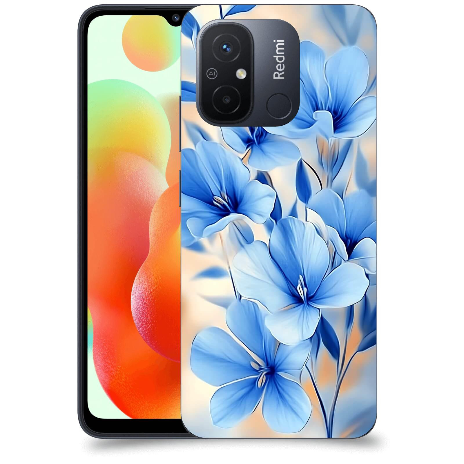 ACOVER Kryt na mobil Xiaomi Redmi 12C - Modré květiny.