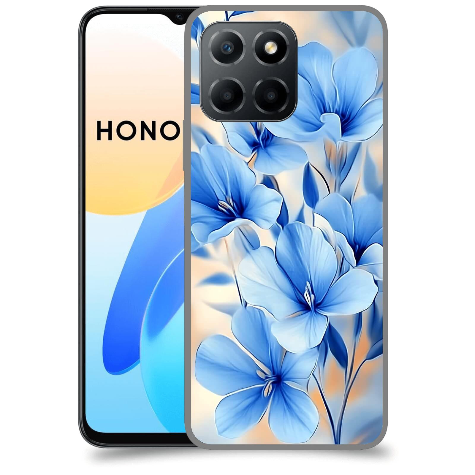 ACOVER Kryt na mobil Honor X8 4G - Modré květiny.