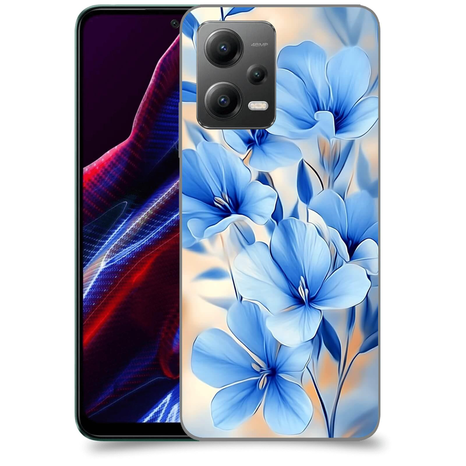 ACOVER Kryt na mobil Xiaomi Poco X5 - Modré květiny.