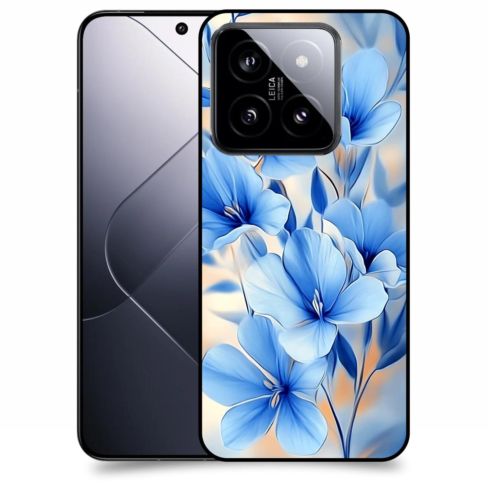ACOVER Kryt na mobil Xiaomi 14 Pro - Modré květiny.
